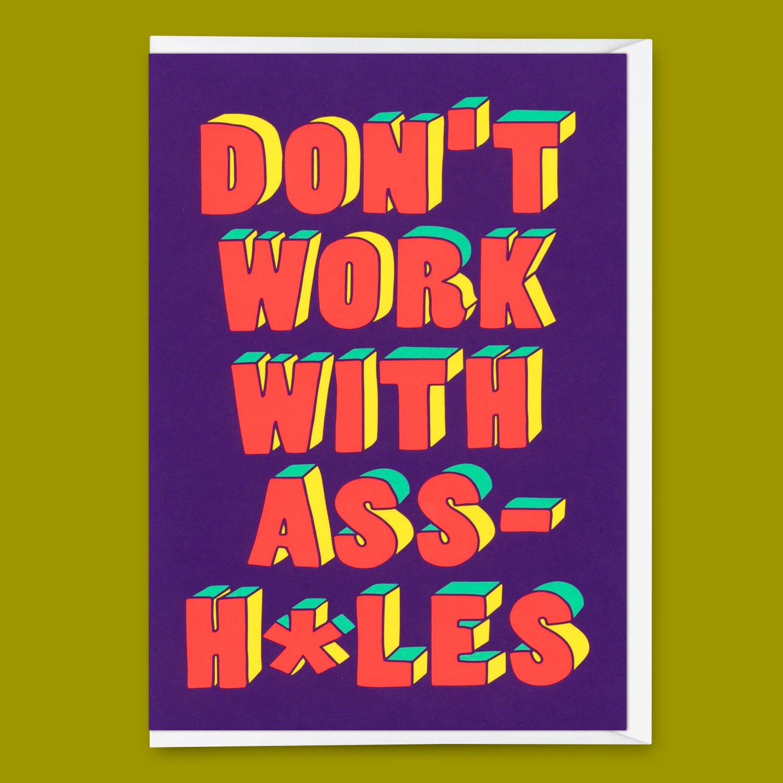 Grußkarte "Don´t work with assholes" | Lustige Klappkarte mit Spruch