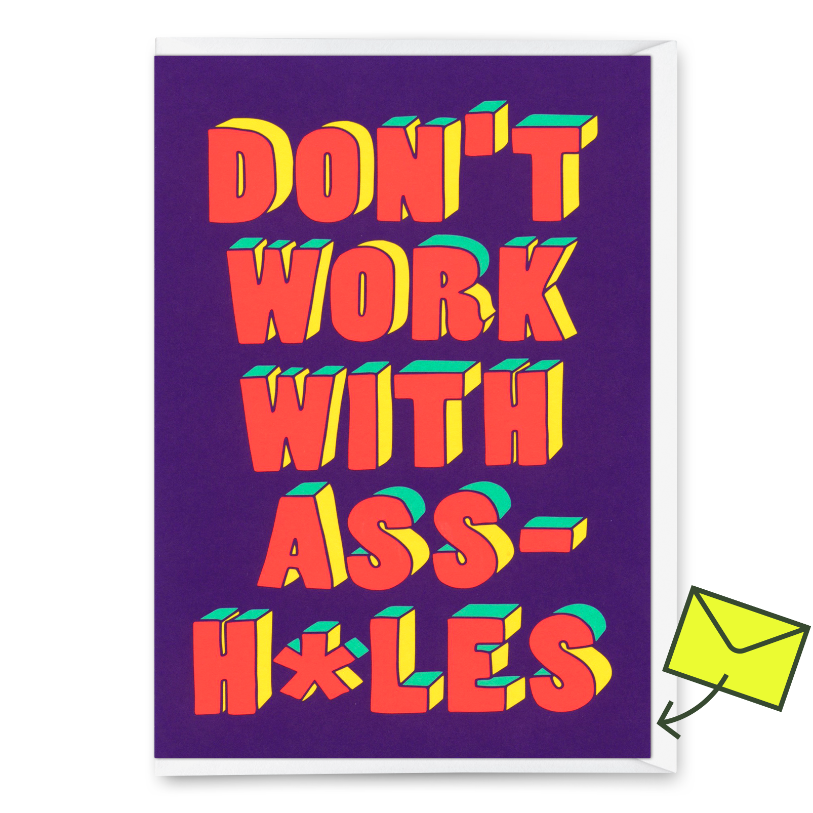 Grußkarte "Don´t work with assholes" | Lustige Klappkarte mit Spruch