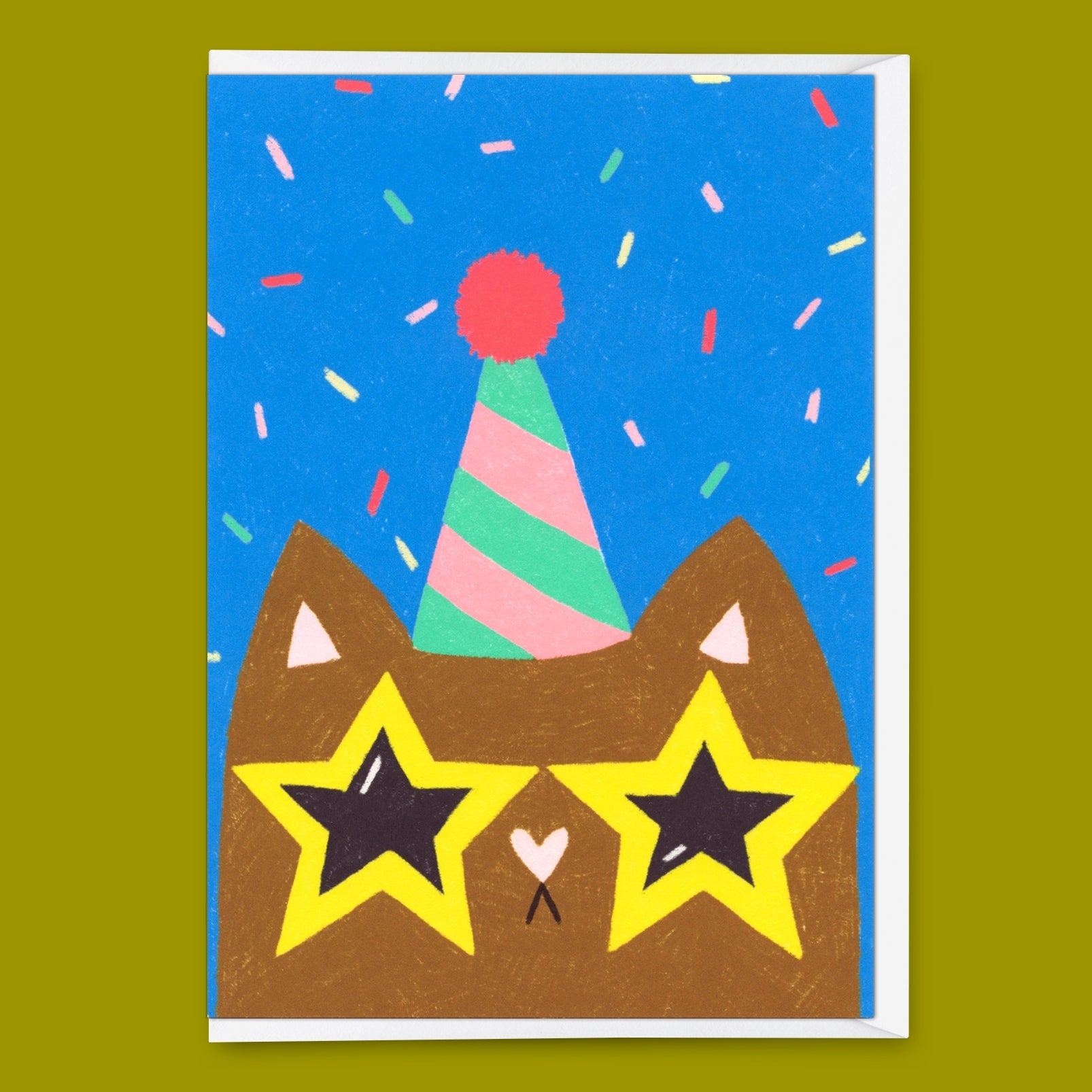 Grußkarte "Funky cat" | Ausgefallene Klappkarte mit Katzen-Motiv zum Geburtstag