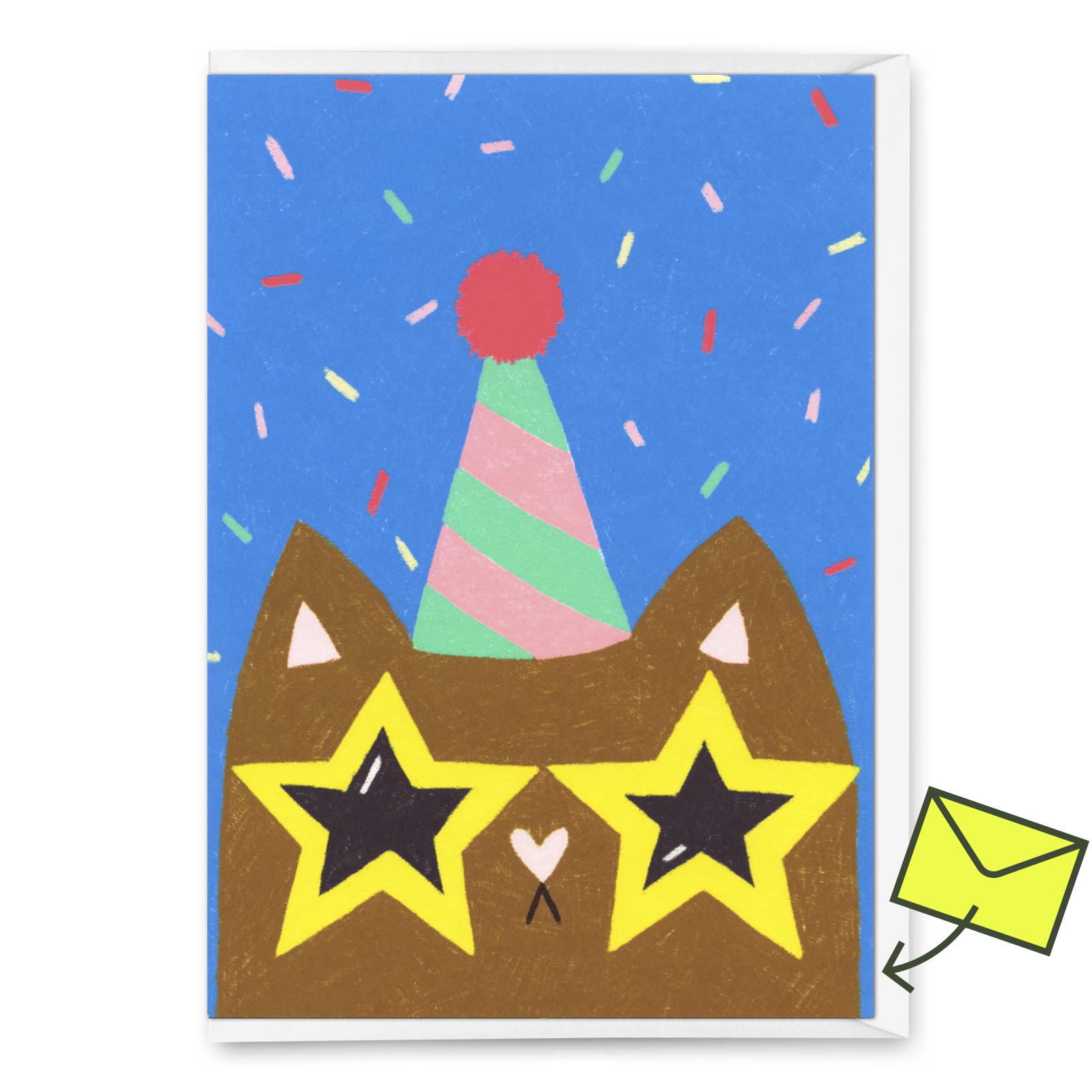 Grußkarte "Funky cat" | Ausgefallene Klappkarte mit Katzen-Motiv zum Geburtstag