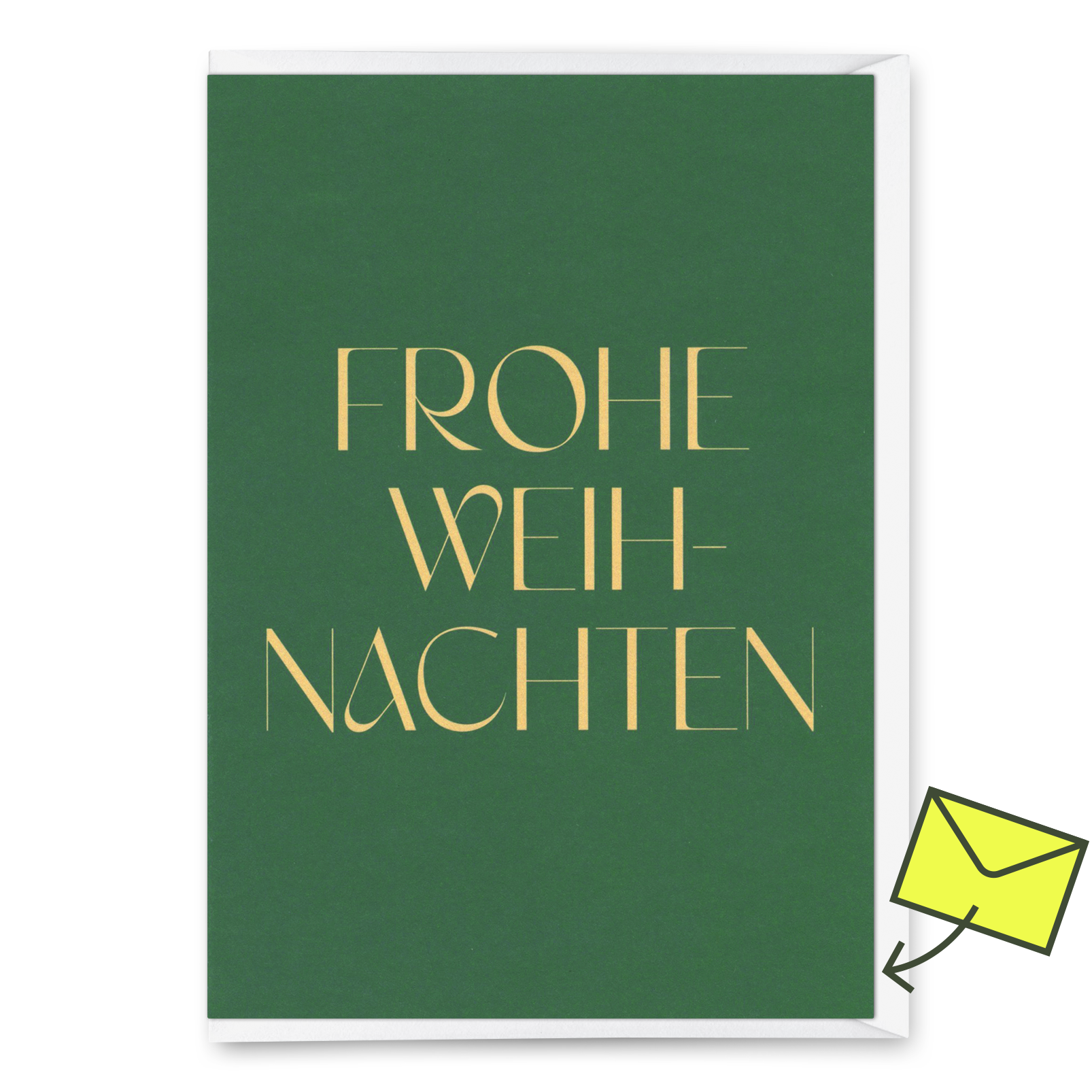 Grußkarte "Frohe Weihnachten Grün" | Schöne Klappkarte zu Weihnachten