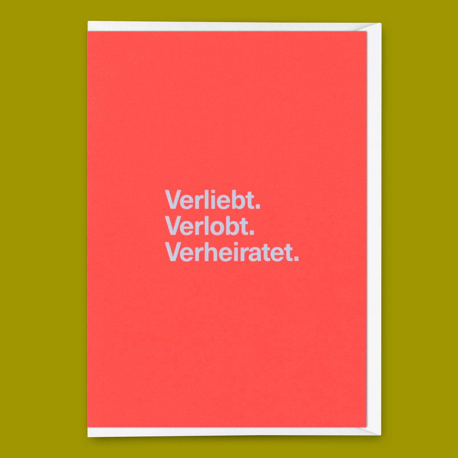 Grußkarte "Verliebt. Verlobt. Verheiratet." | Besondere Klappkarte zur Hochzeit
