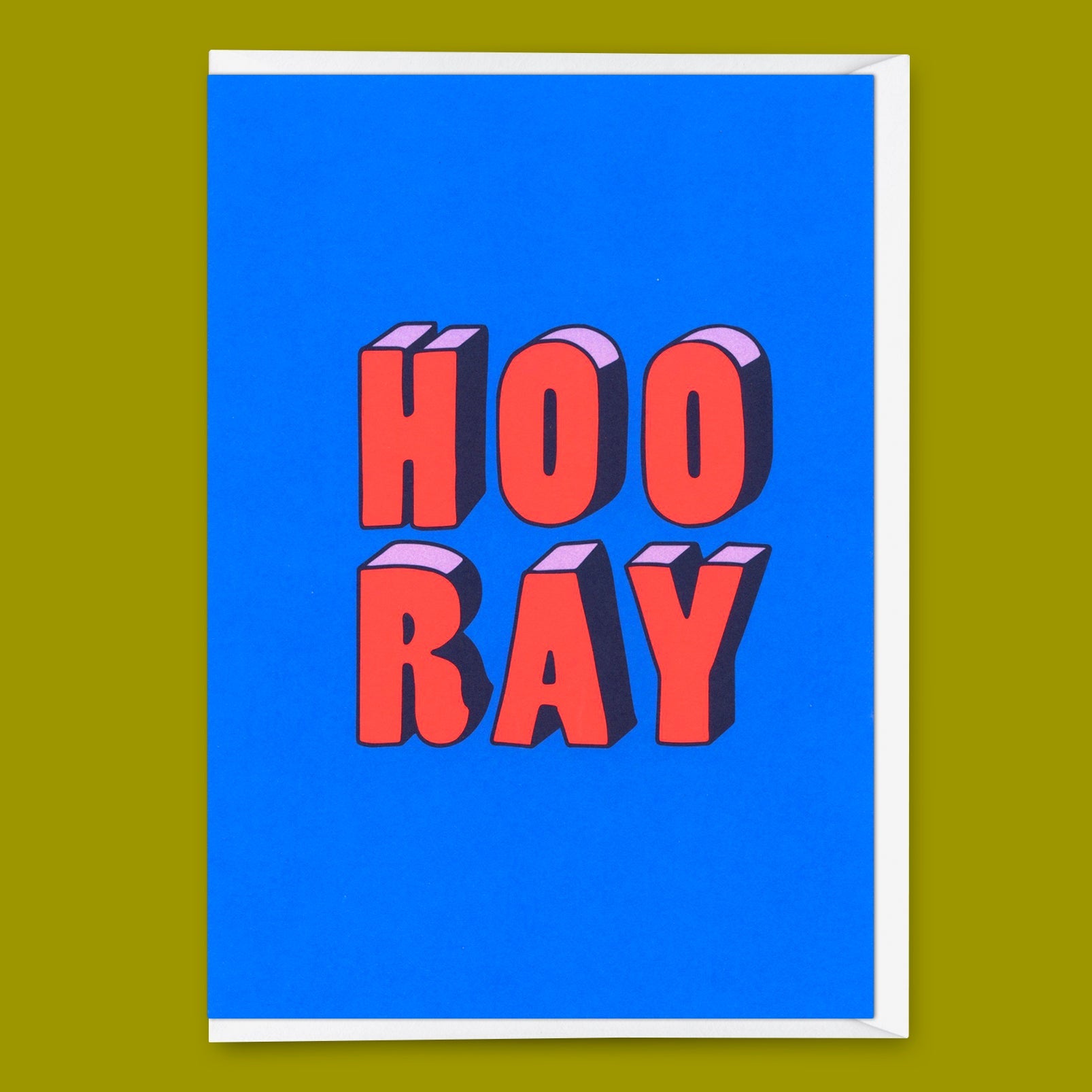 Grußkarte "Hooray 3D-Typo" | Coole Klappkarte für jeden Anlass