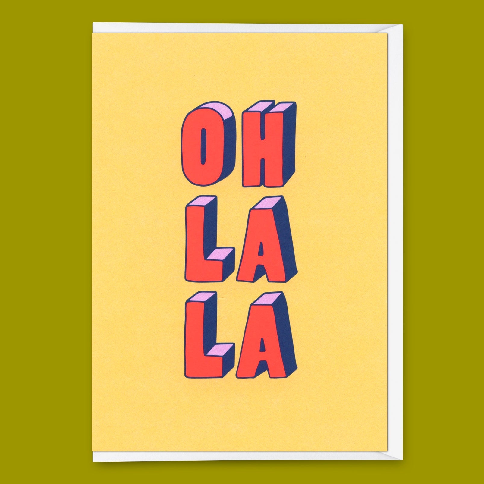 Grußkarte "Oh la la 3D-Typo" | Coole Klappkarte für jeden Anlass