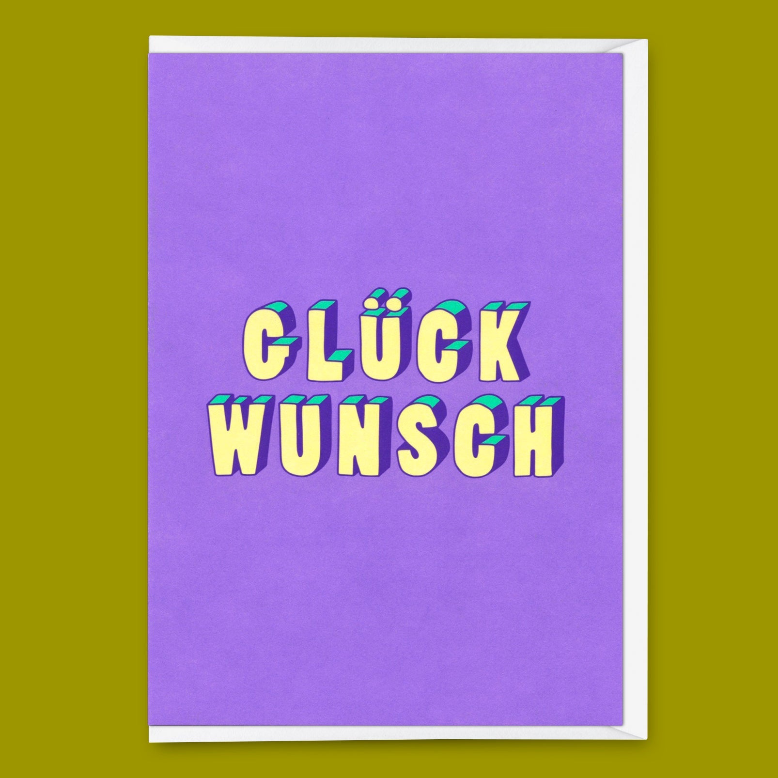 Grußkarte "Glückwunsch 3D-Typo" | Coole Klappkarte für jeden Anlass