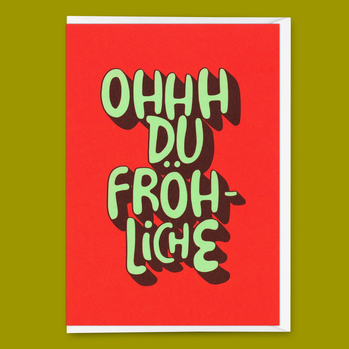 Grußkarte "Oh du fröhliche" | Ausgefallene Klappkarte zu Weihnachten