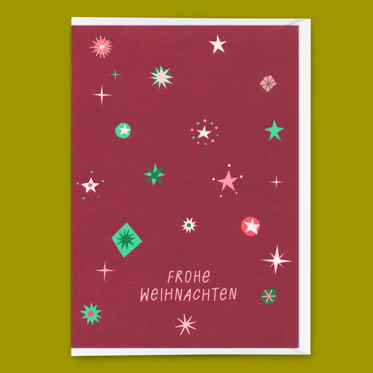 Grußkarte "Xmas Schneeflocken Weinrot" | Besondere Karte zu Weihnachten