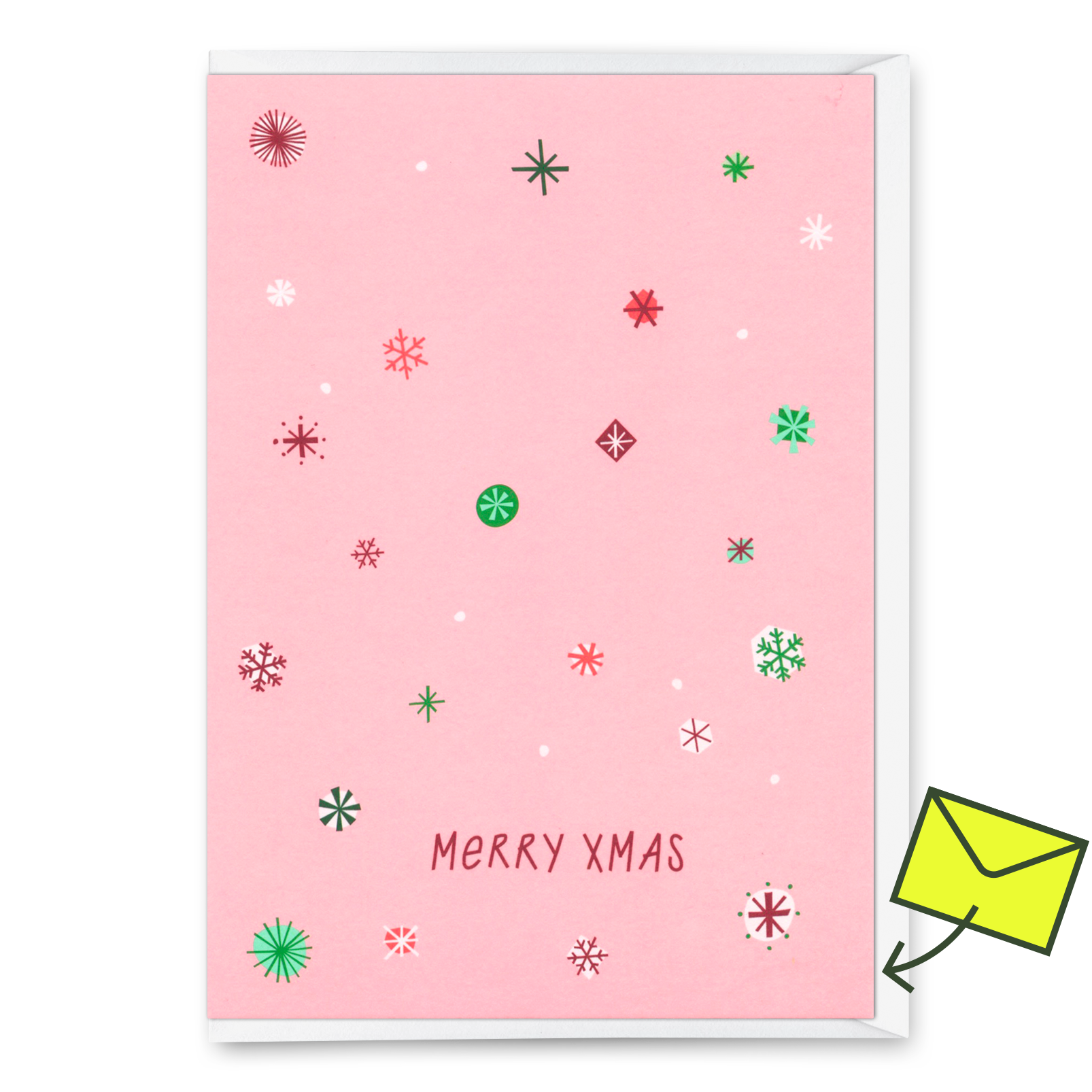 Grußkarte "Schneeflocken Rosa" | Schöne Klappkarte zu Weihnachten