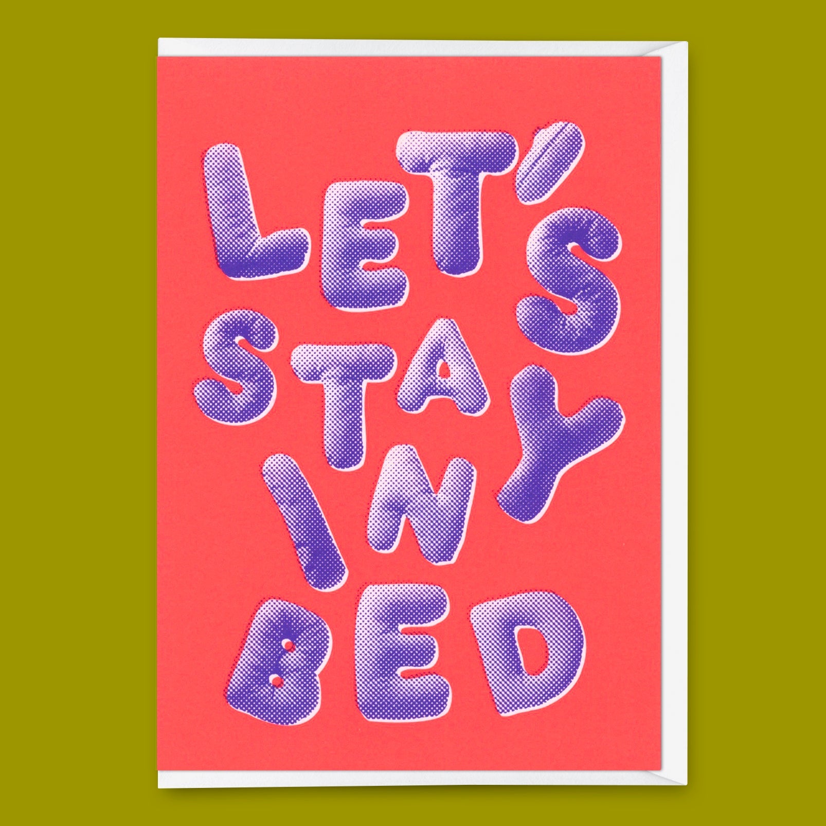 Grußkarte "Let`s stay in bed" | Schöne Klappkarte für Verliebte
