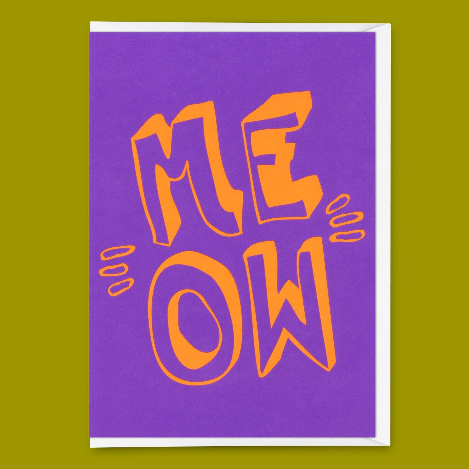 Grußkarte "Meow" | Besondere Klappkarte mit Katzen-Motiv