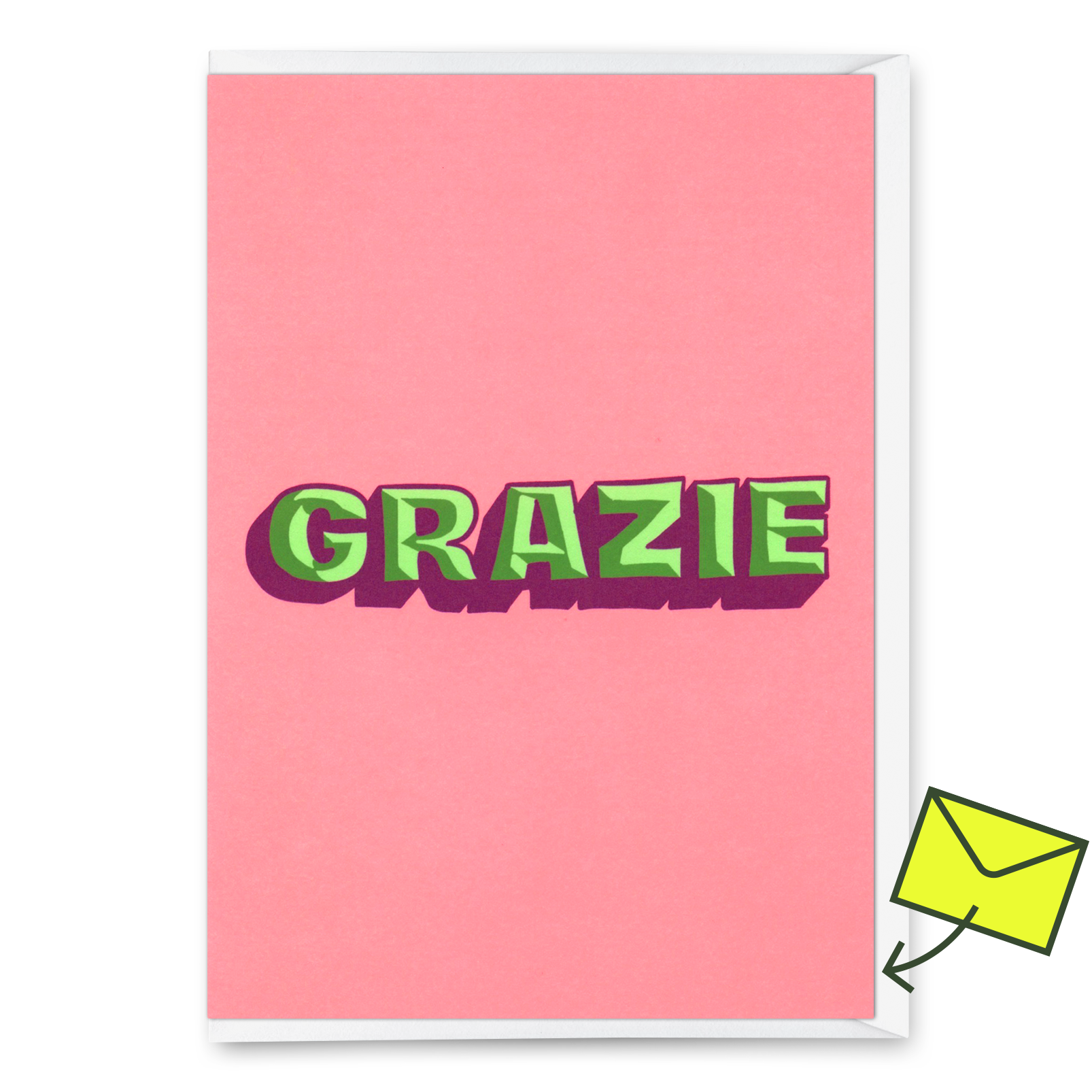 Grußkarte "Grazie 3D" | Coole Klappkarte zum Dankesagen