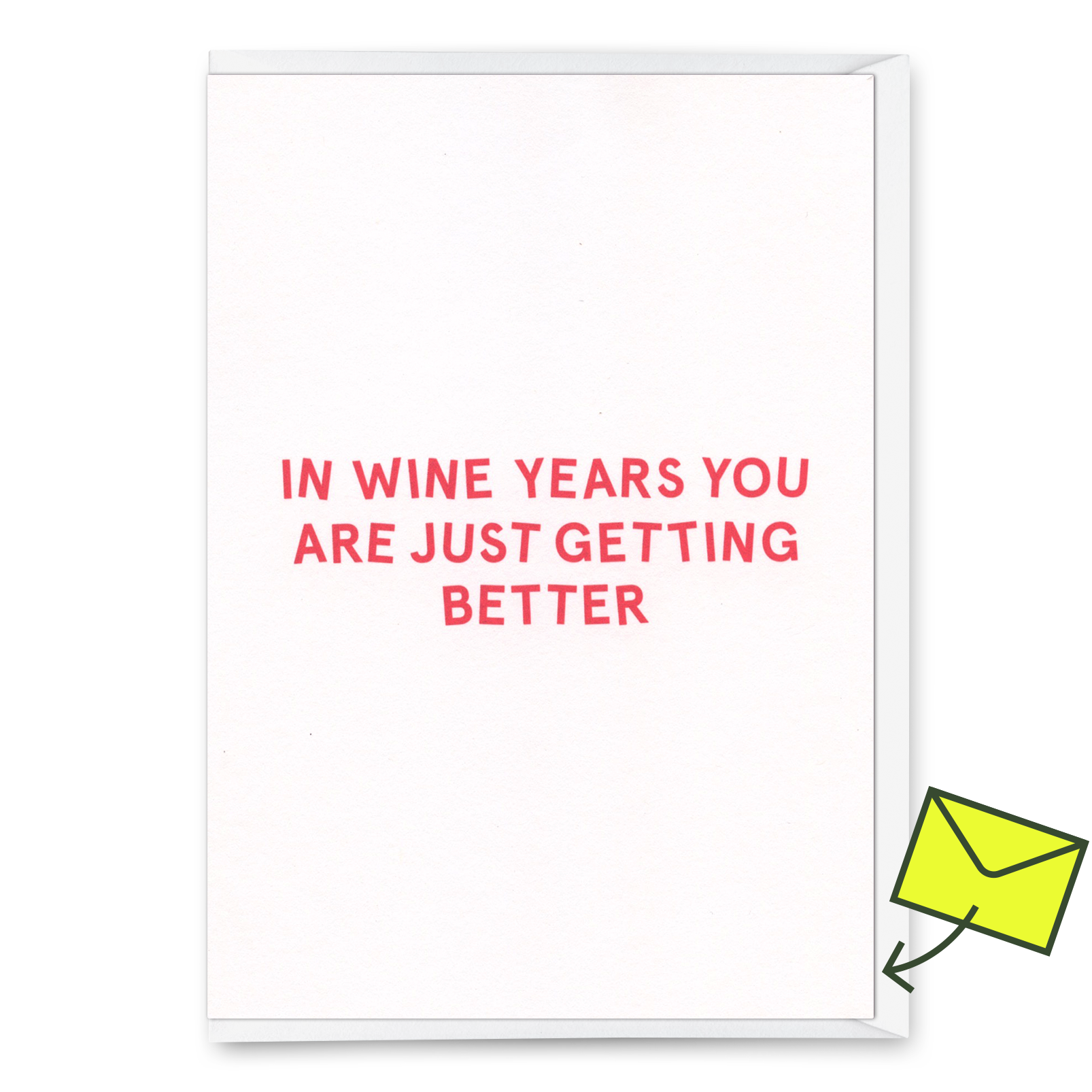 Grußkarte "In wine years..." | Lustige Klappkarte zum Geburtstag