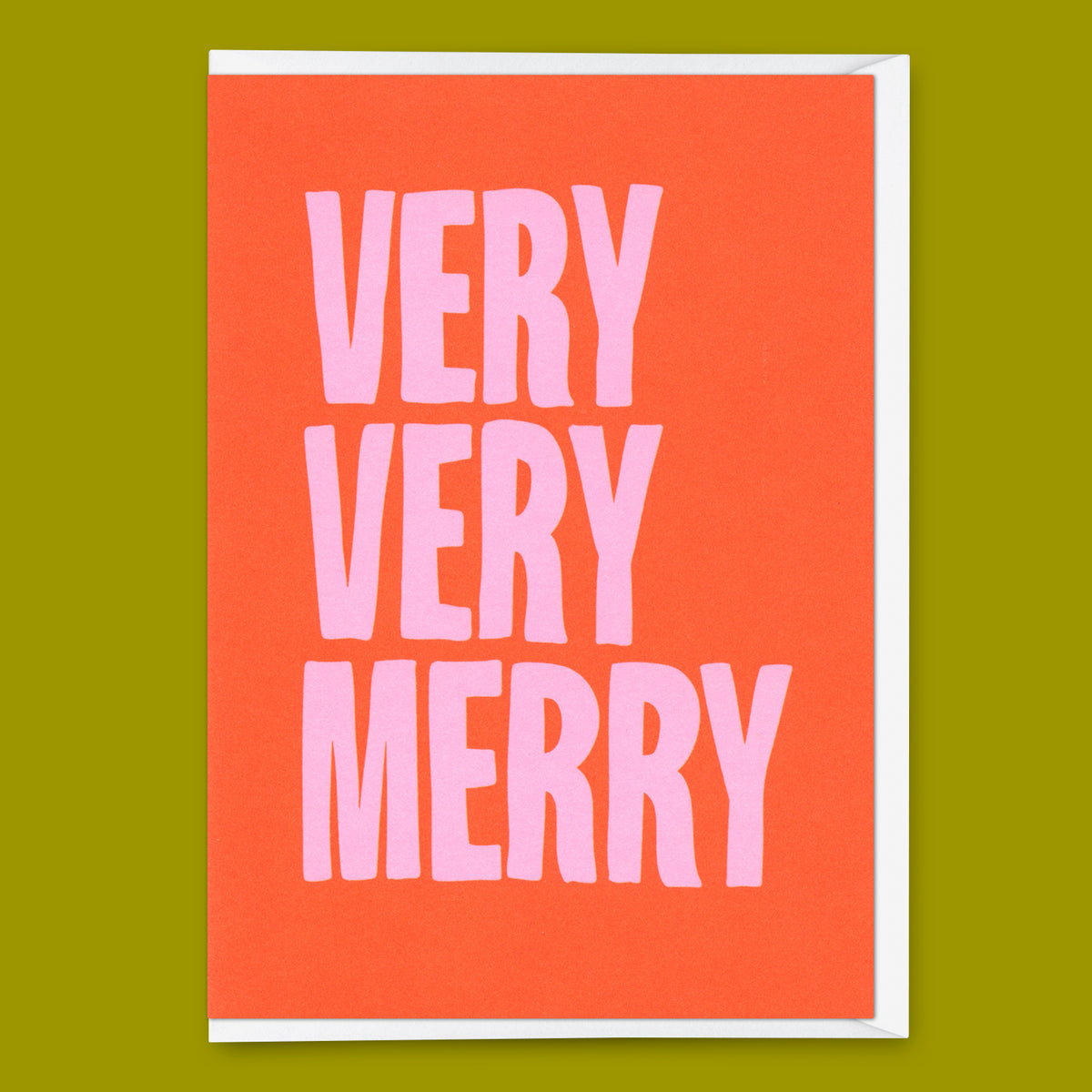 Grußkarte "Very very merry 2colors" | Schöne Klappkarte zu Weihnachten