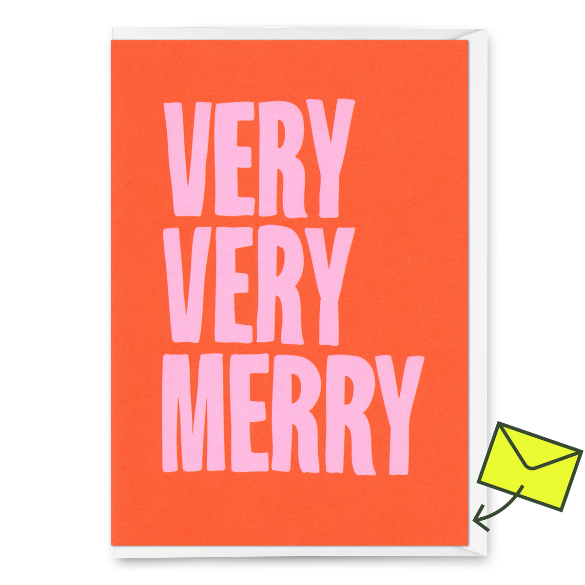 Grußkarte "Very very merry 2colors" | Schöne Klappkarte zu Weihnachten