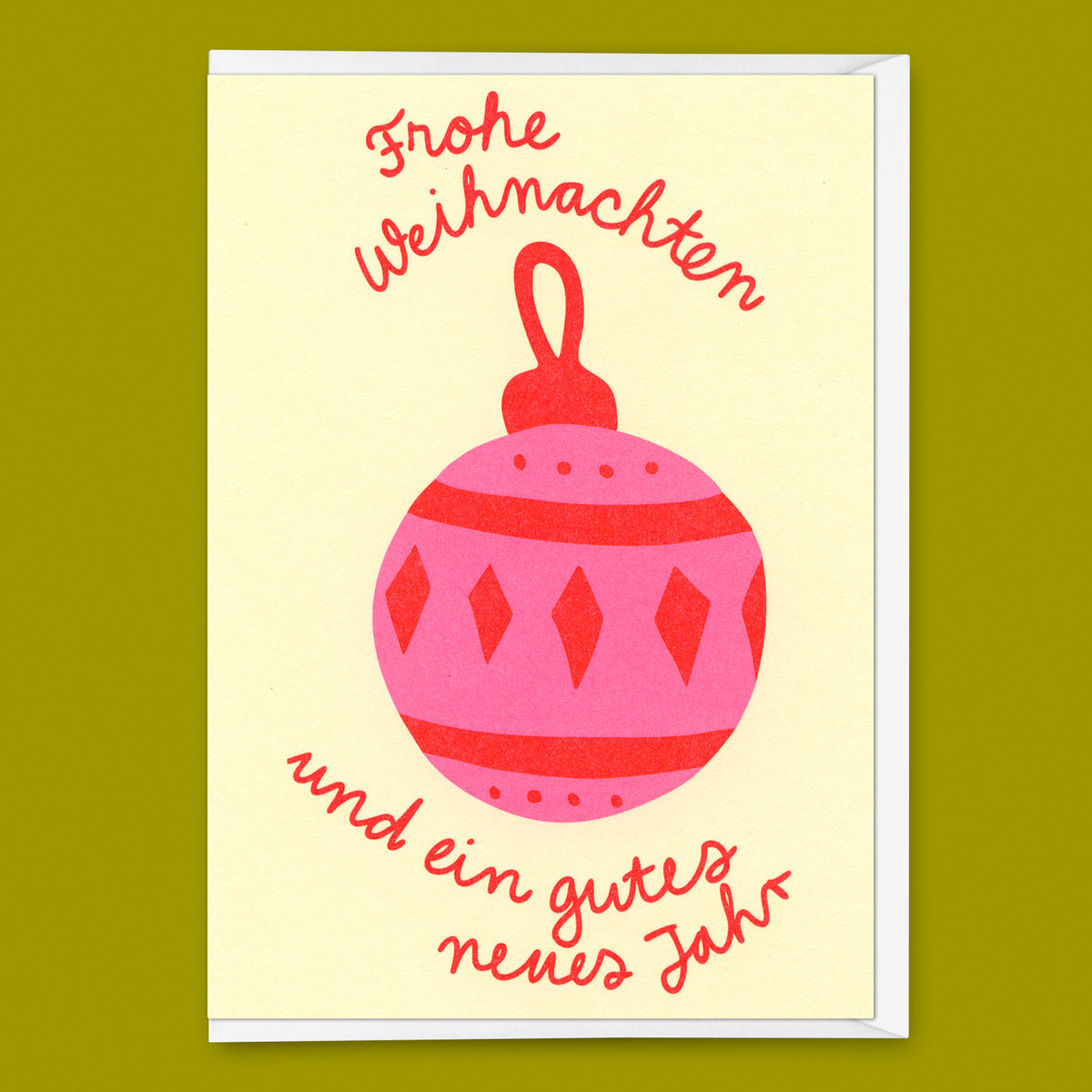 Grußkarte "Frohe Weihnachten Kugel" | Schöne Klappkarte zu Weihnachten