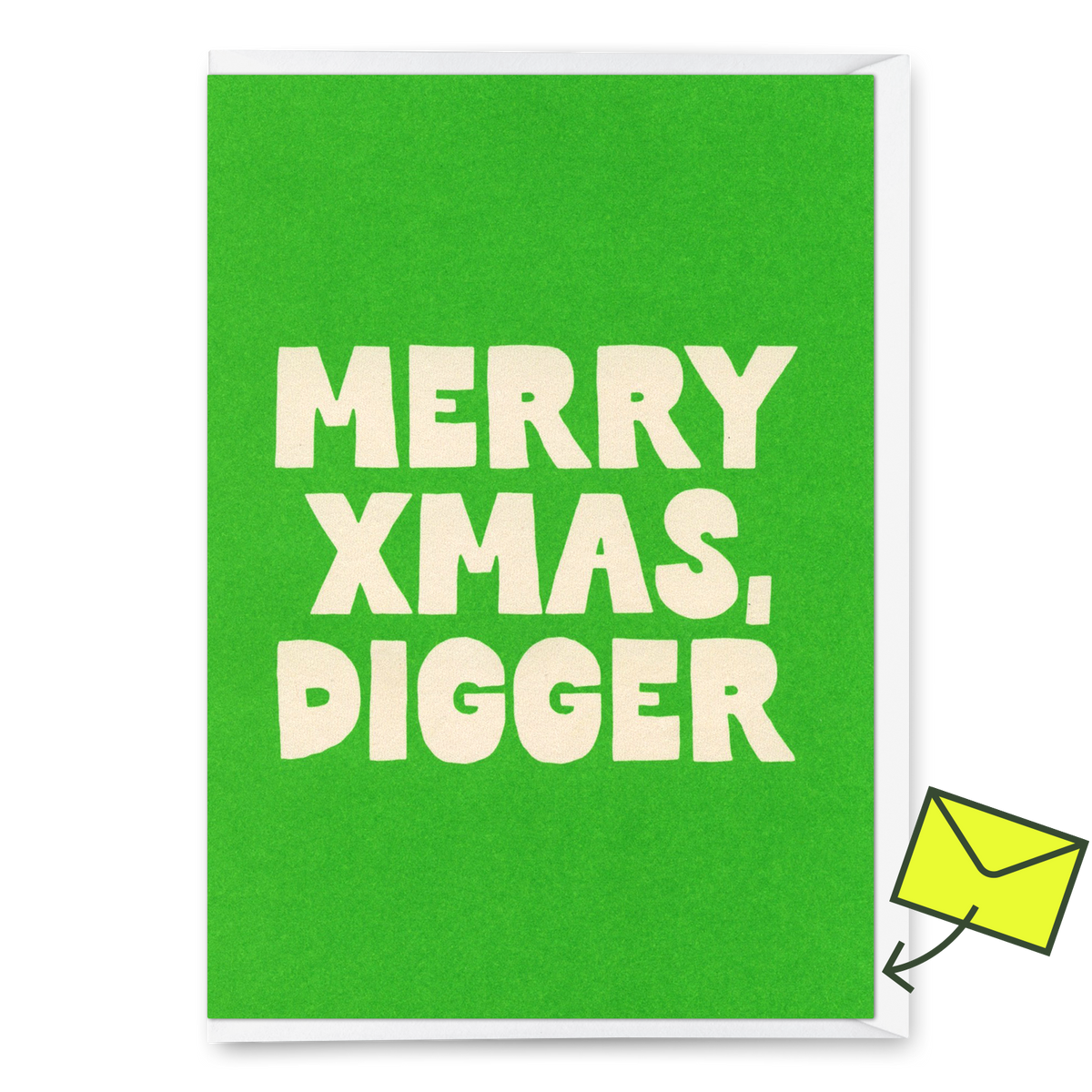 Grußkarte "Merry Xmas Digger" | Lustige Klappkarte zu Weihnachten