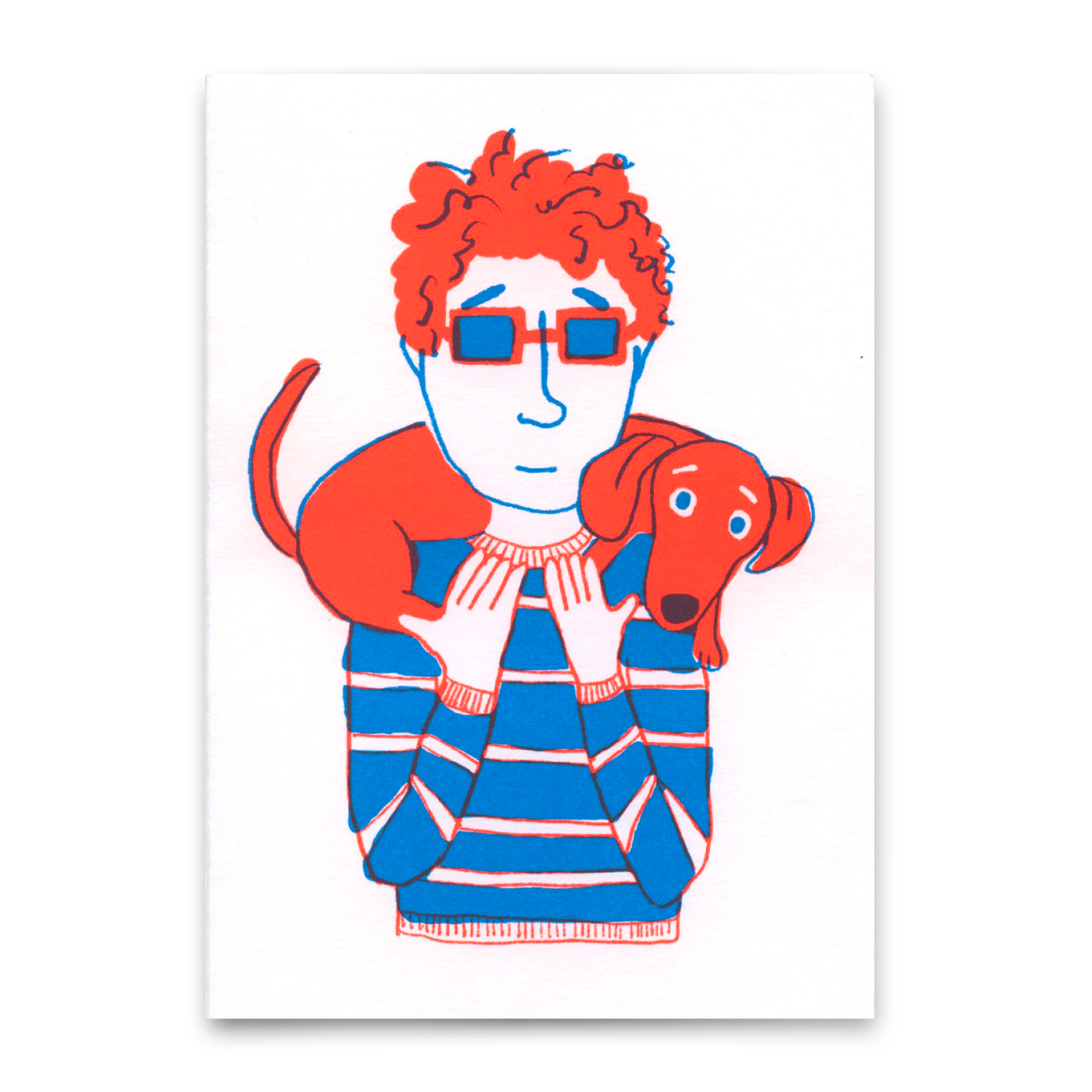 Postkarte "Dogman" | Lustige Karte mit Hunde-Motiv