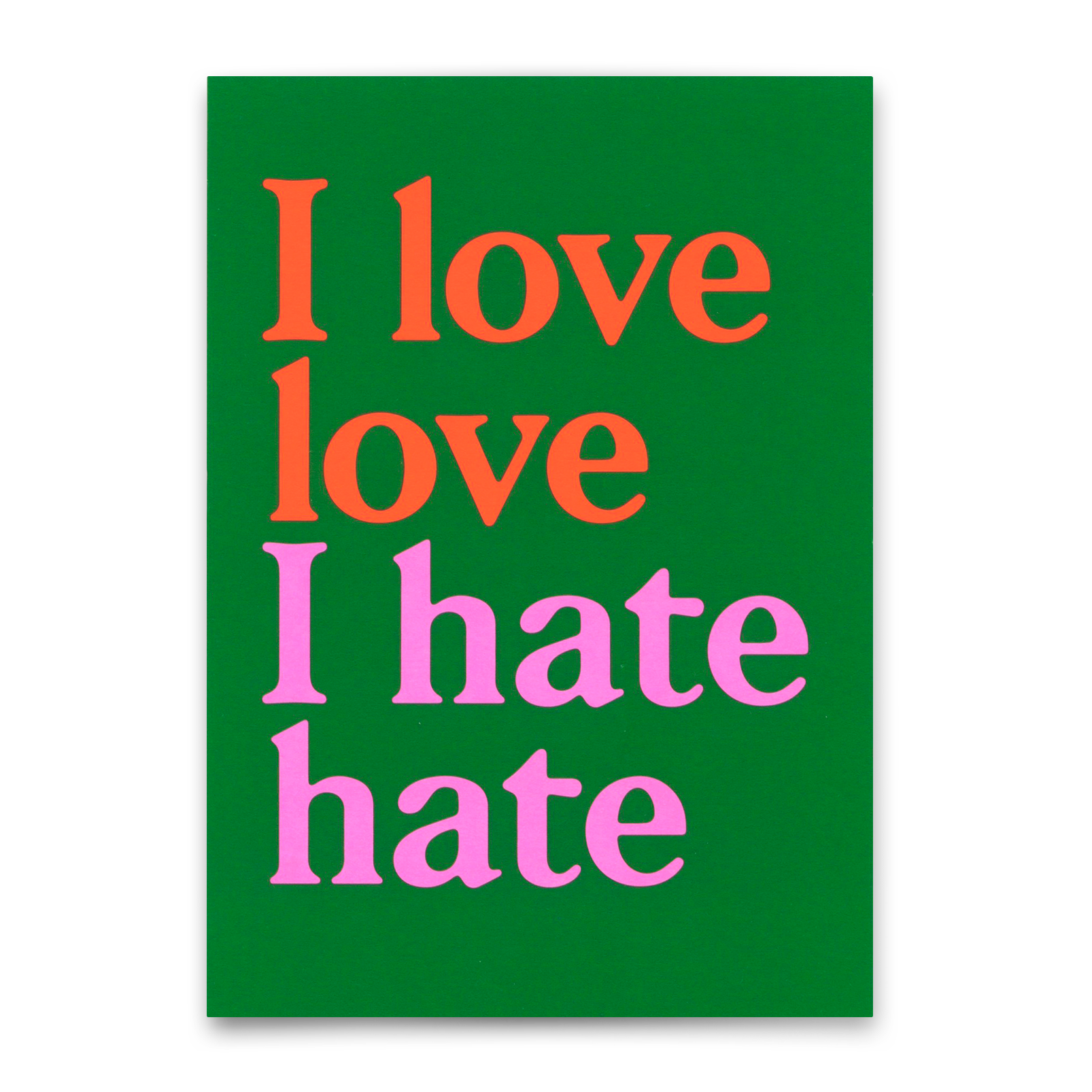 Postkarte "I love love Green" | Ausgefallene Karte mit Spruch