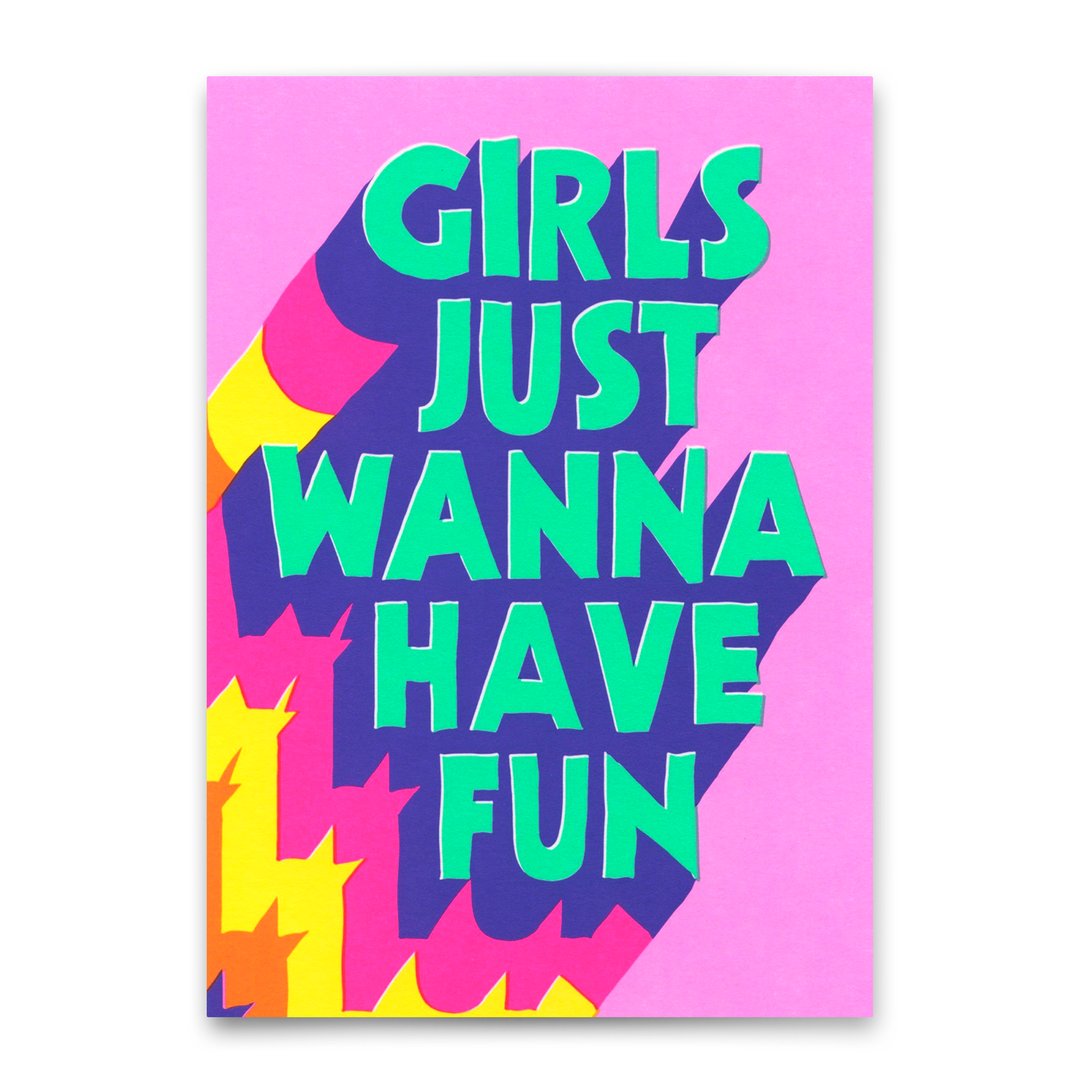 Postkarte "Girls just wanna have fun" | Coole Karte mit Spruch