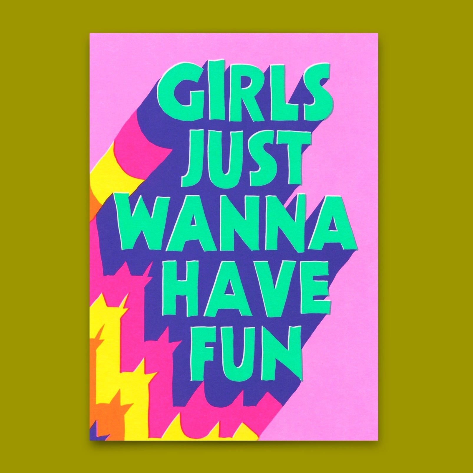Postkarte "Girls just wanna have fun" | Coole Karte mit Spruch