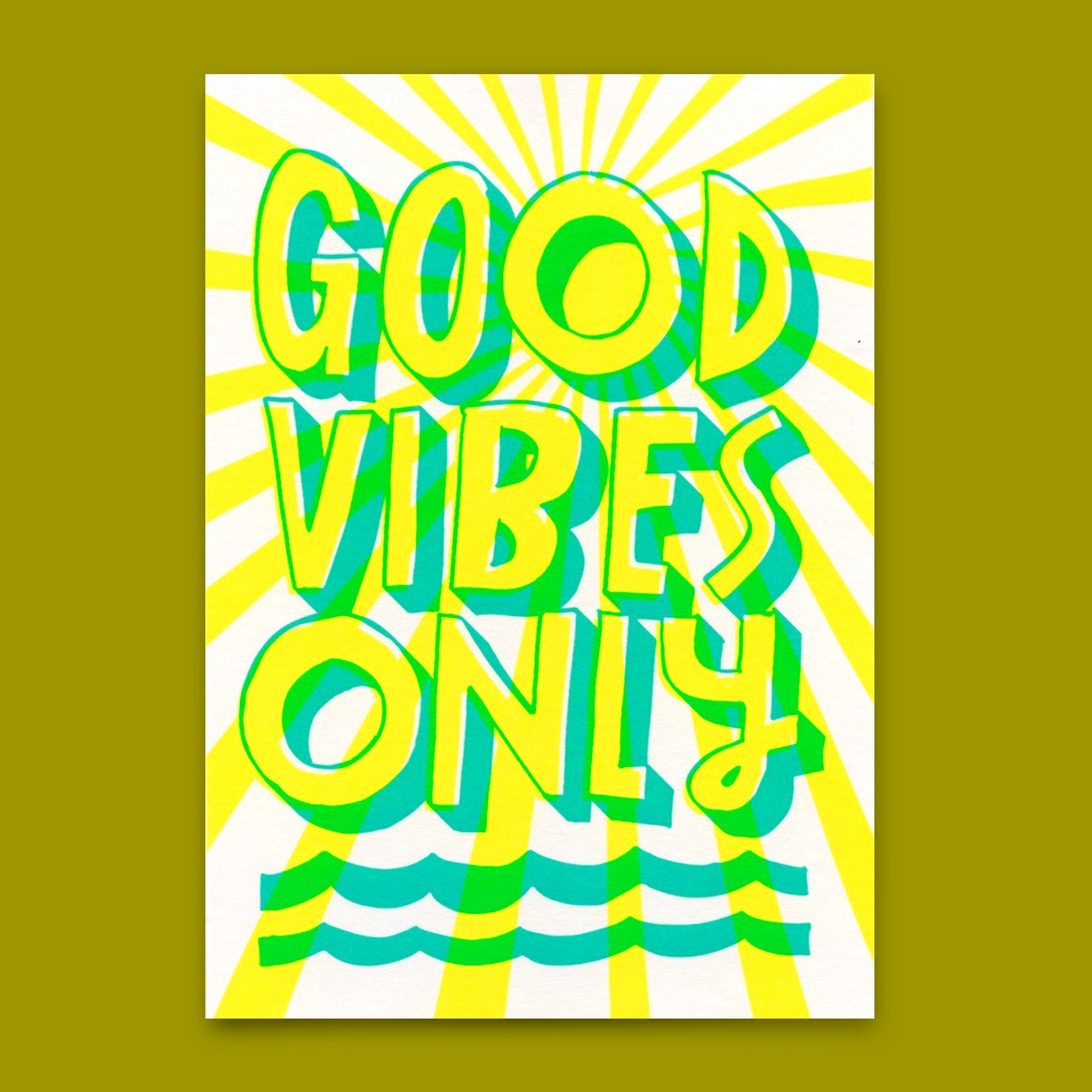 Postkarte "Good vibes only" | Coole Karte mit Spruch