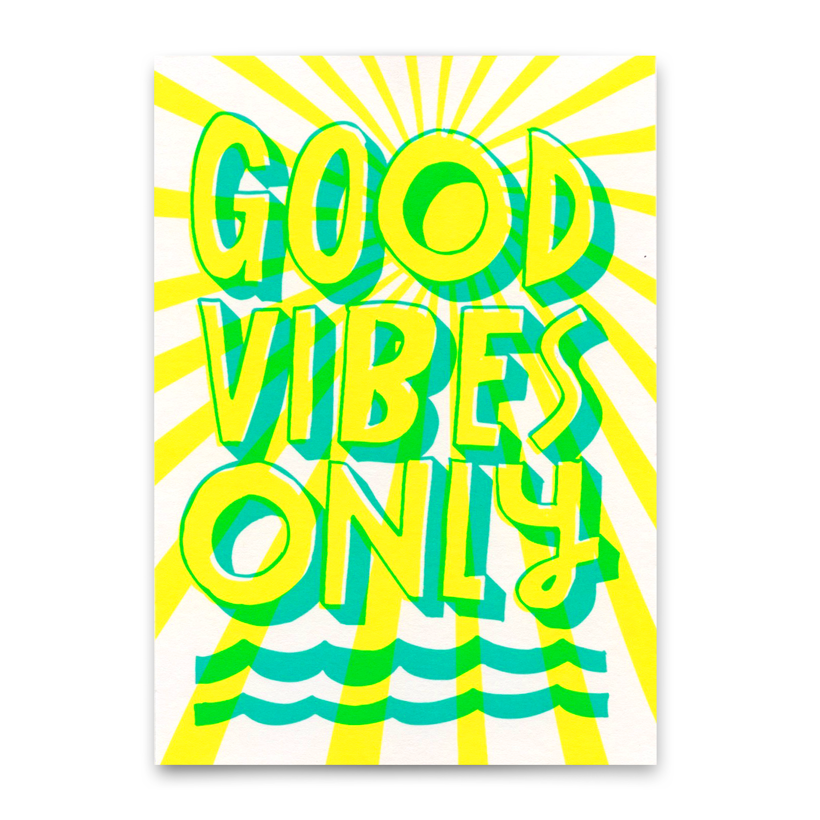 Postkarte "Good vibes only" | Coole Karte mit Spruch