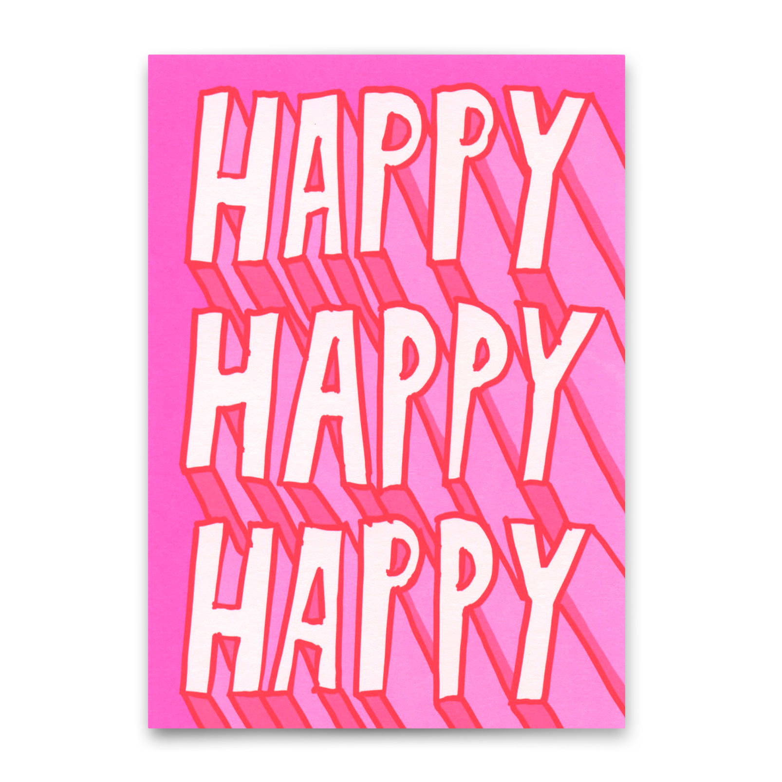 Postkarte "Happy Happy Happy" | Schöne Karte mit Spruch
