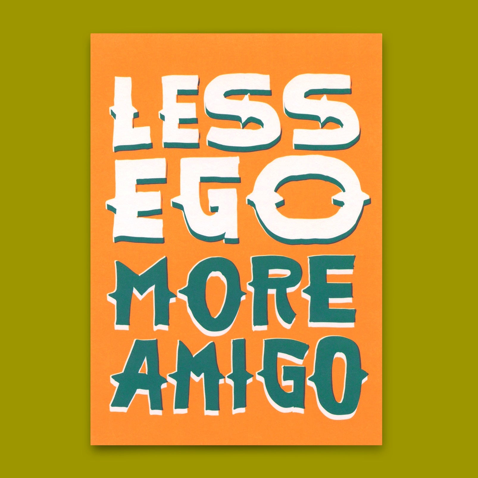 Postkarte "Less ego more amigo" | Besondere Karte mit Spruch