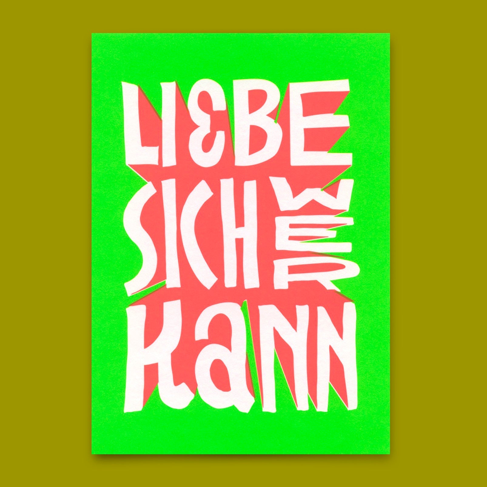 Postkarte "Liebe sich wer kann" | Schöne Karte mit Spruch