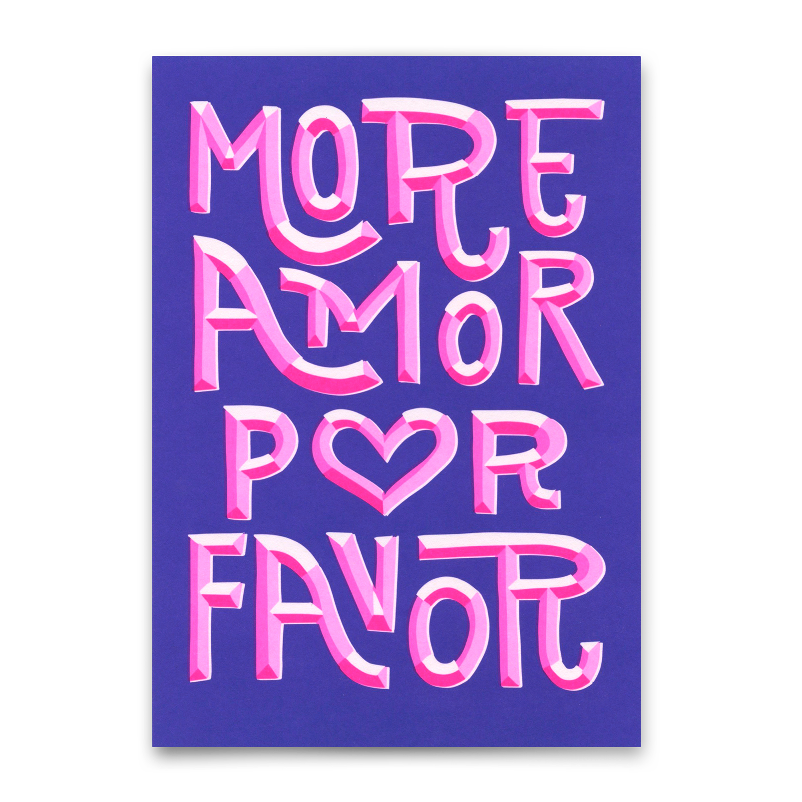 Postkarte "More amor por favor" | Besondere Karte mit Spruch