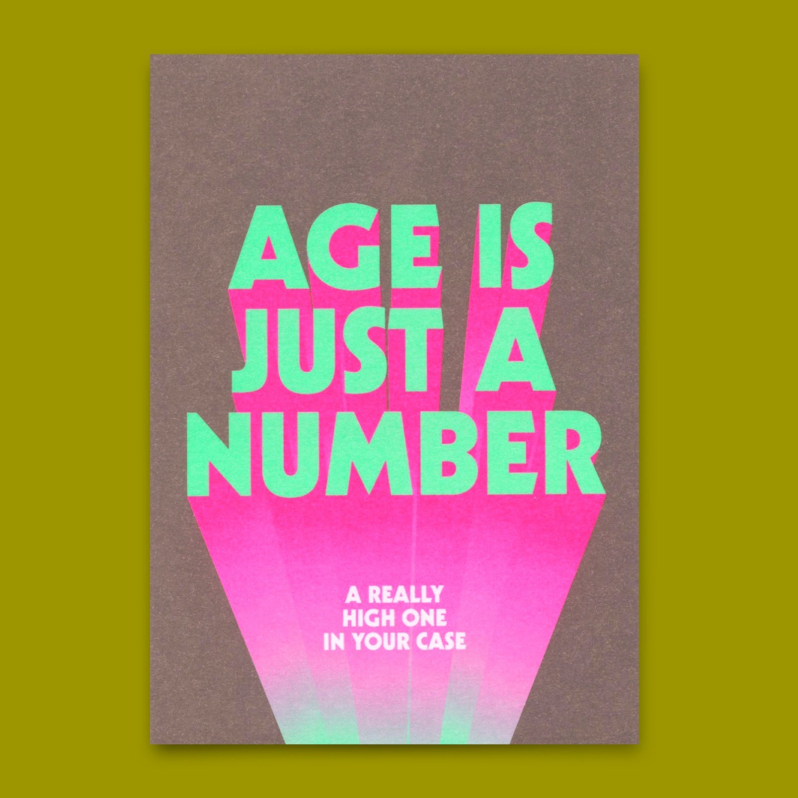 Postkarte "Age is just a number" | Lustige Karte mit Spruch zum Geburtstag