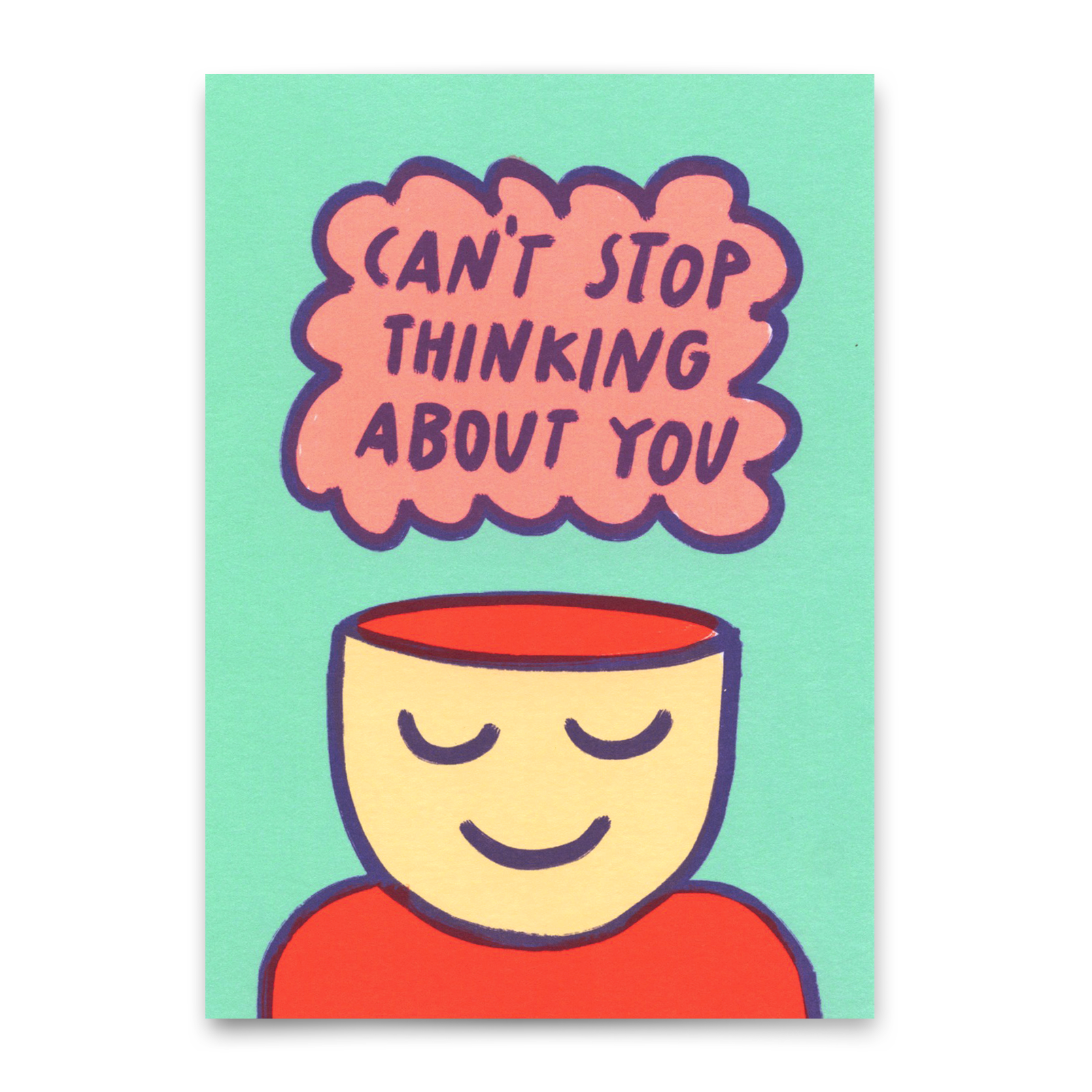 Postkarte "Can´t stop thinking about you" | Schöne Karte für Verliebte