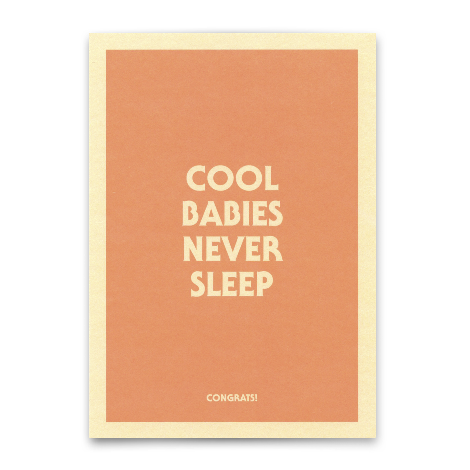 Postkarte "Cool babies never sleep" | Lustige Karte mit Spruch zur Geburt