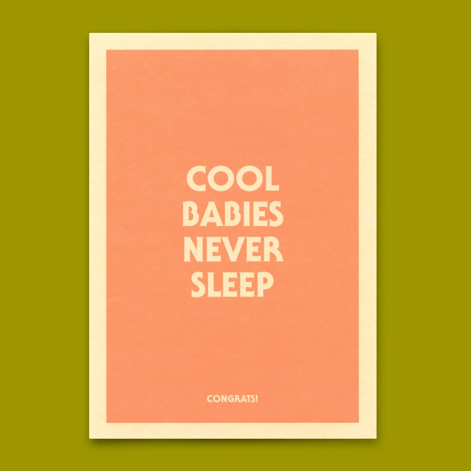 Postkarte "Cool babies never sleep" | Lustige Karte mit Spruch zur Geburt