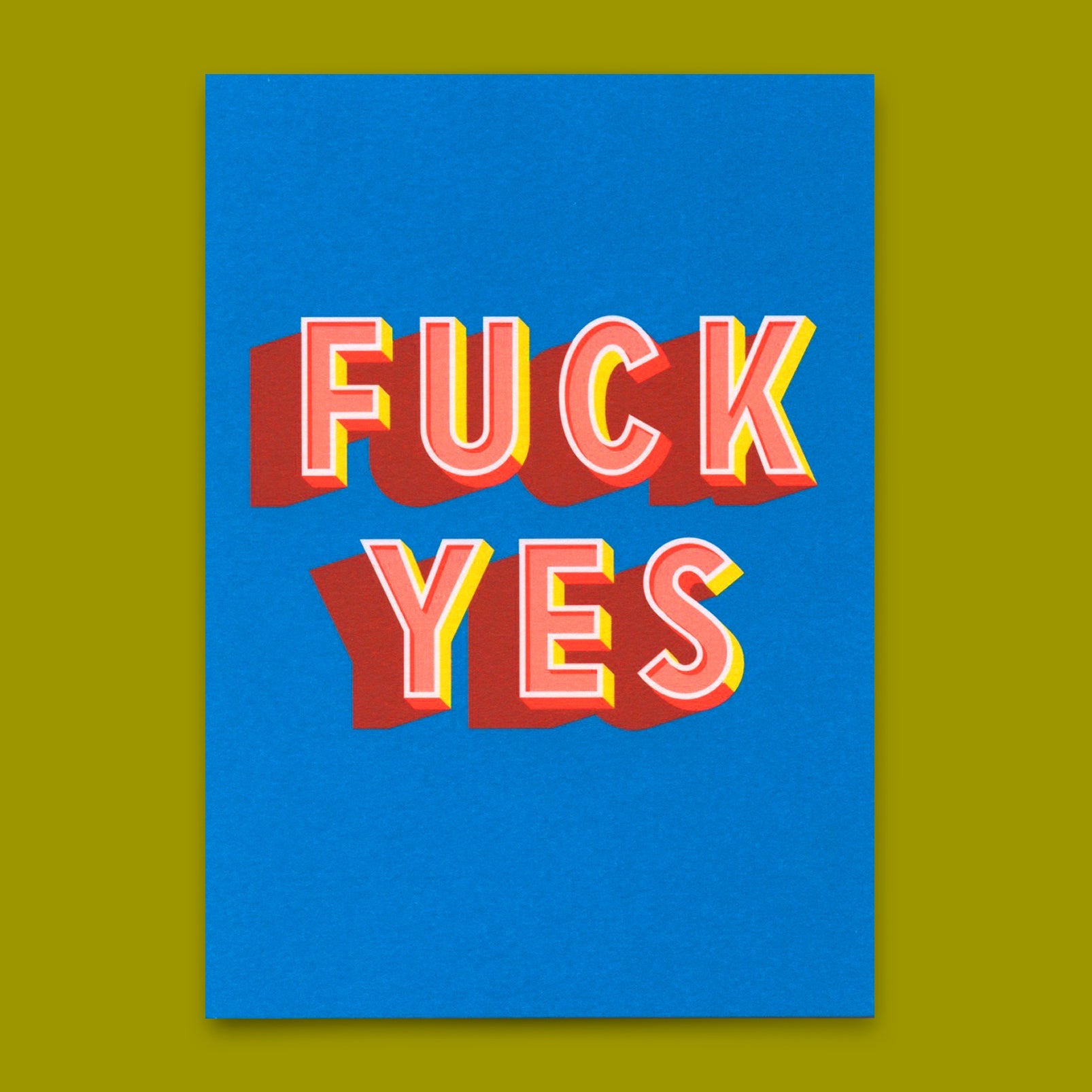 Postkarte "Fuck yes" | Lustige Karte für jeden Anlass
