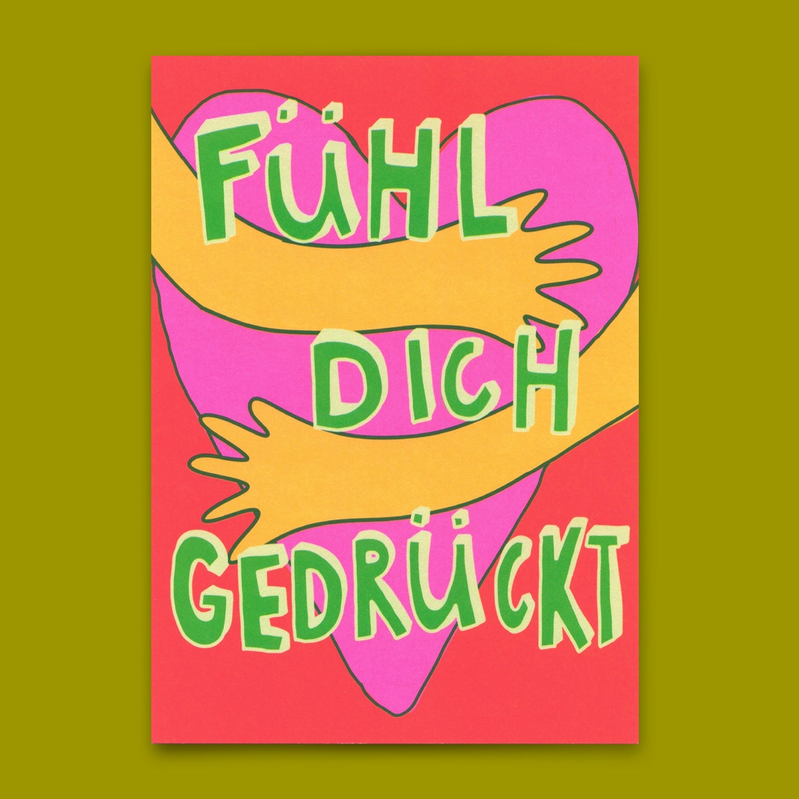 Postkarte "Fühl dich gedrückt" | Besondere Karte für jeden Anlass