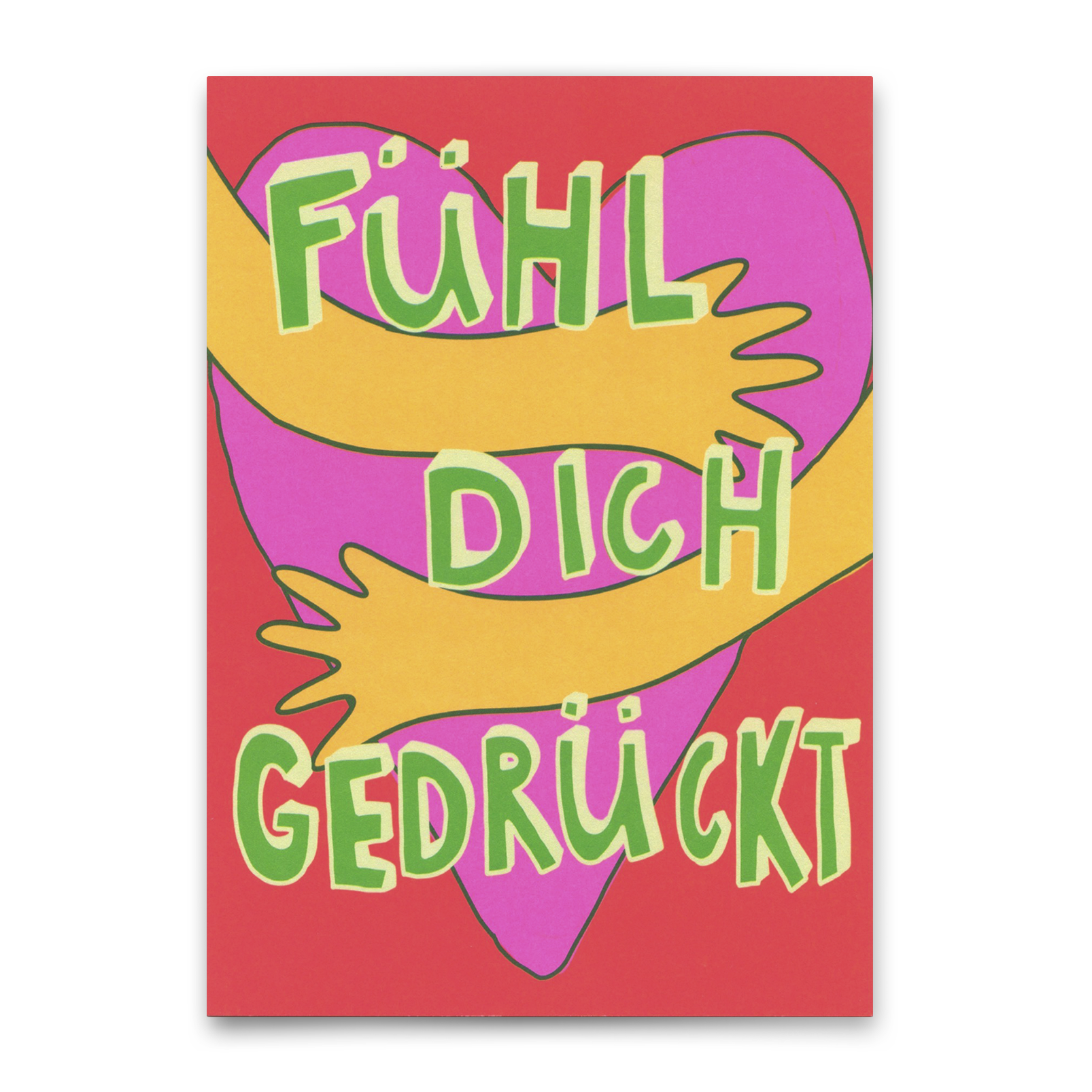 Postkarte "Fühl dich gedrückt" | Besondere Karte für jeden Anlass