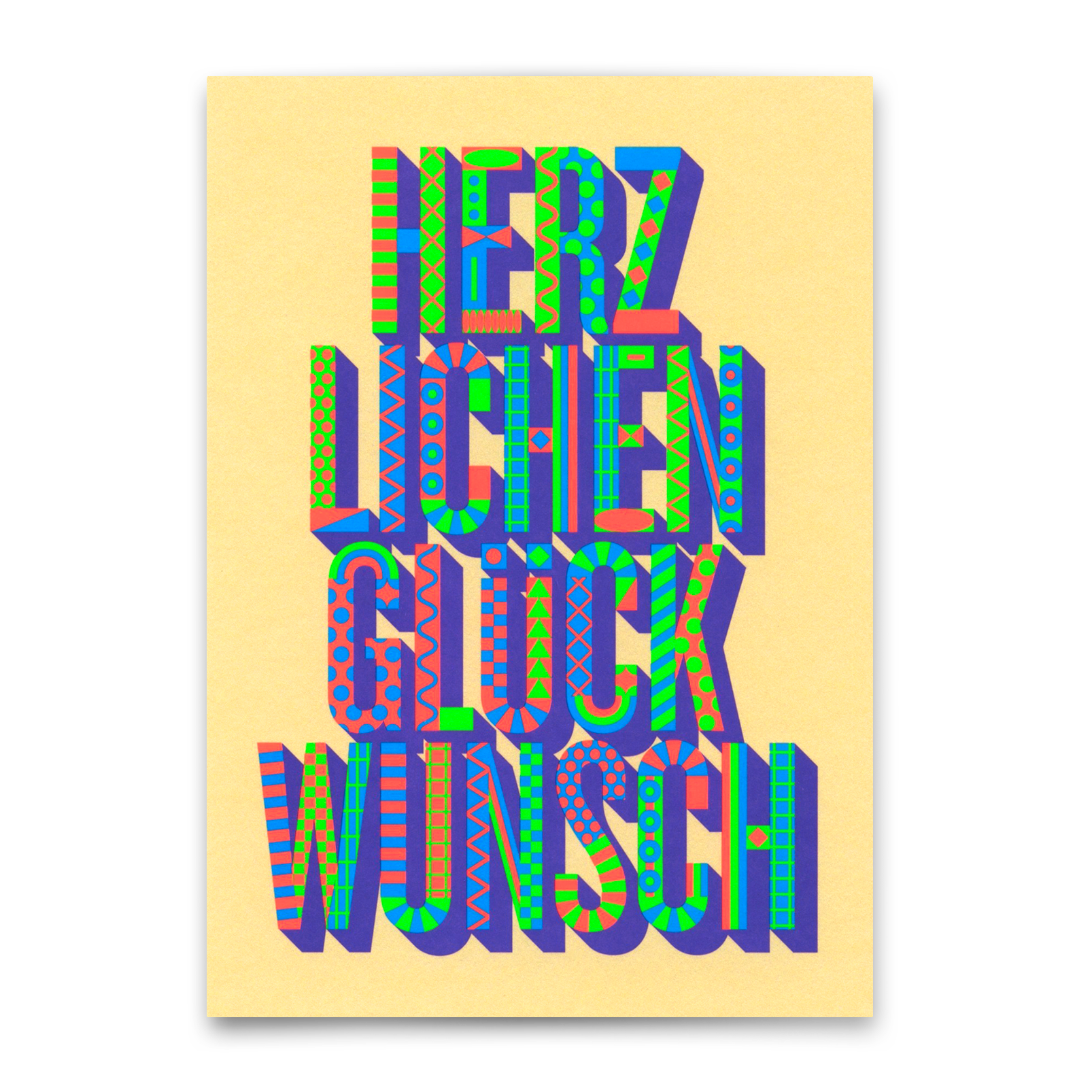 Postkarte "Glückwunsch Pattern" | Ausgefallene Karte für jeden Anlass
