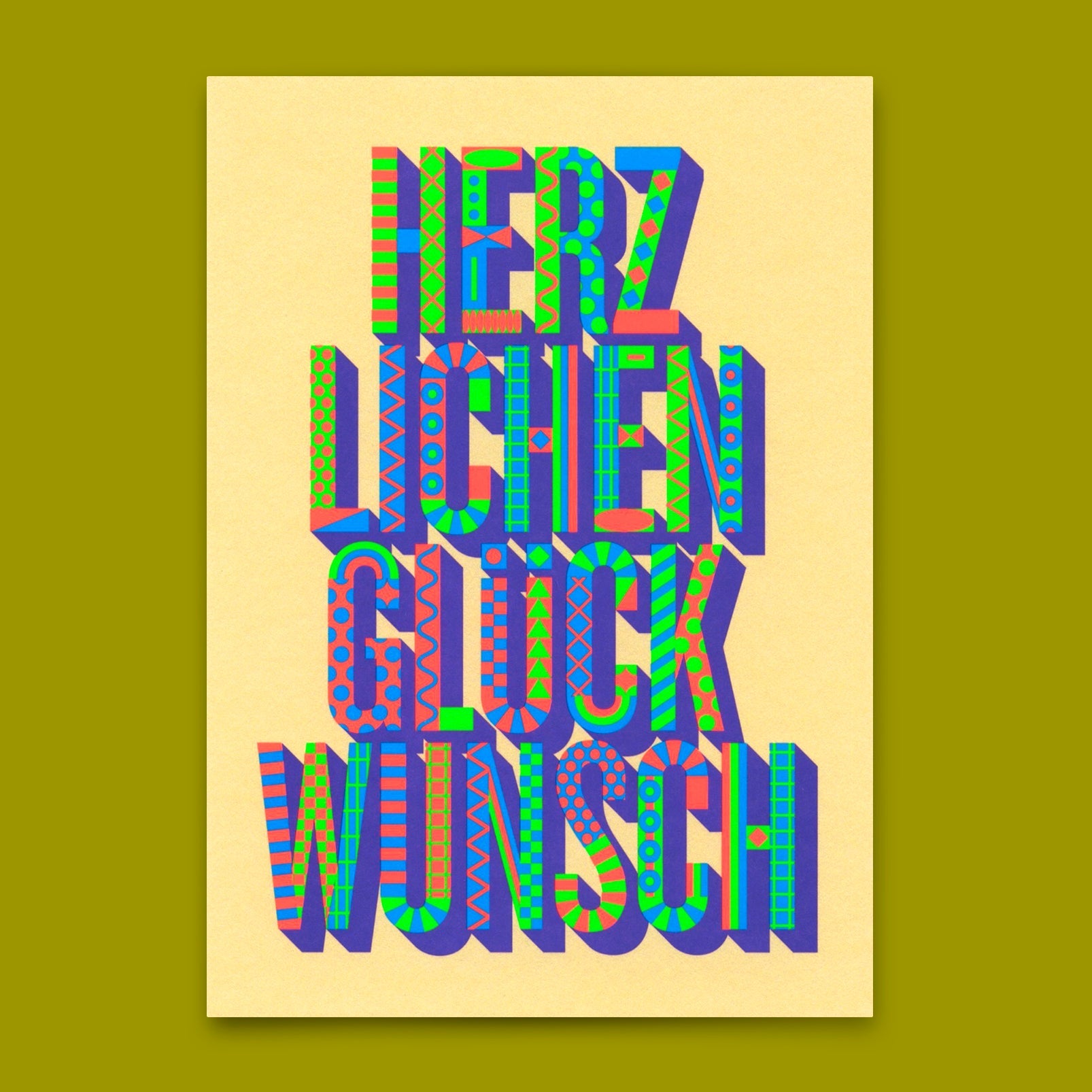 Postkarte "Glückwunsch Pattern" | Ausgefallene Karte für jeden Anlass