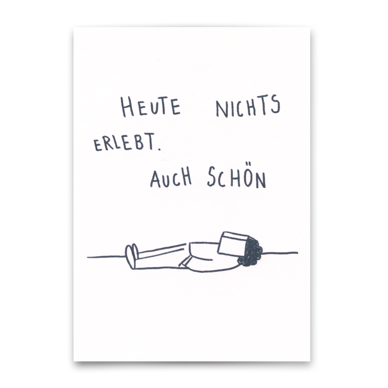 Postkarte "Heute nichts erlebt" | Lustige Karte mit Spruch