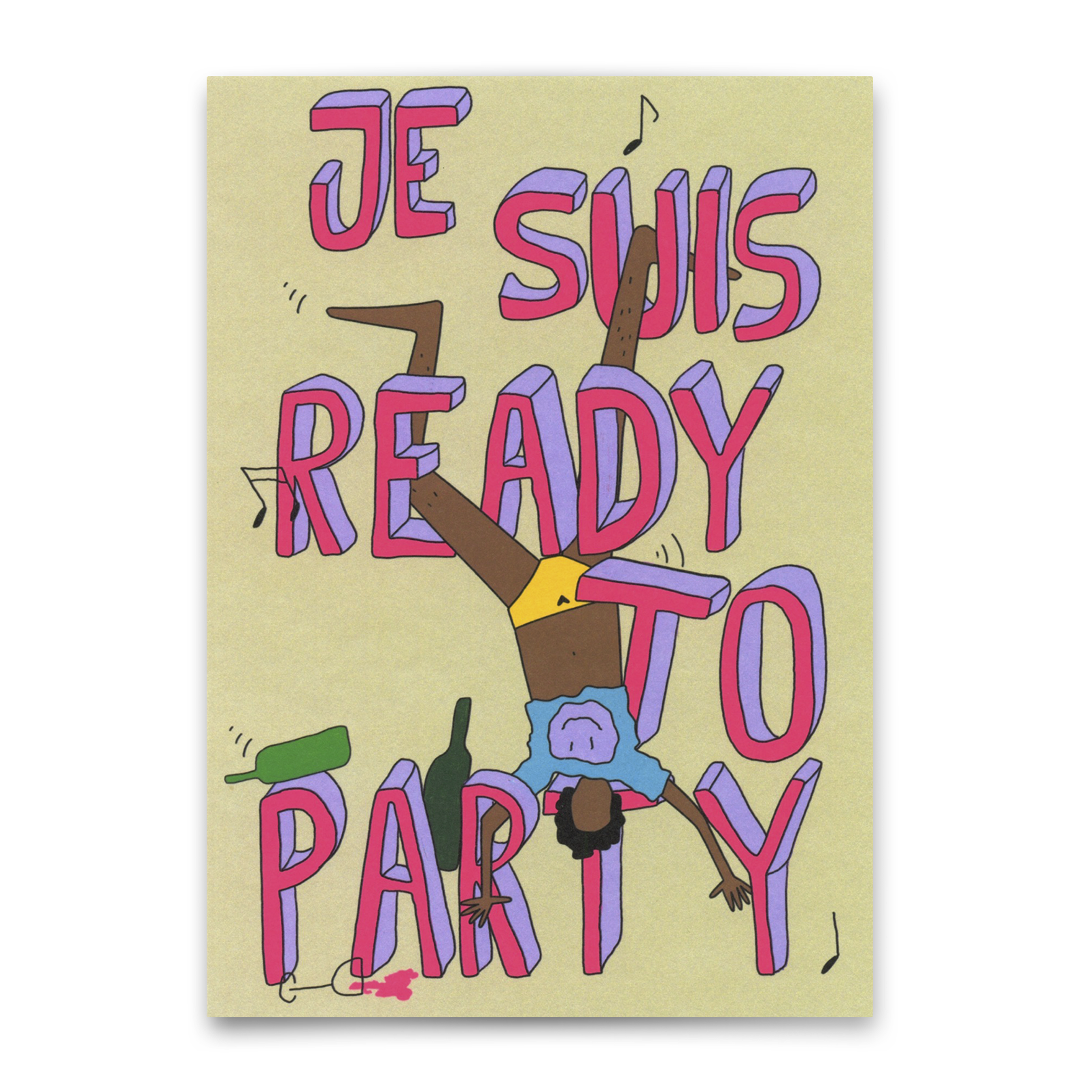 Postkarte "Je suis ready to party" | Ausgefallene Karte für jeden Anlass
