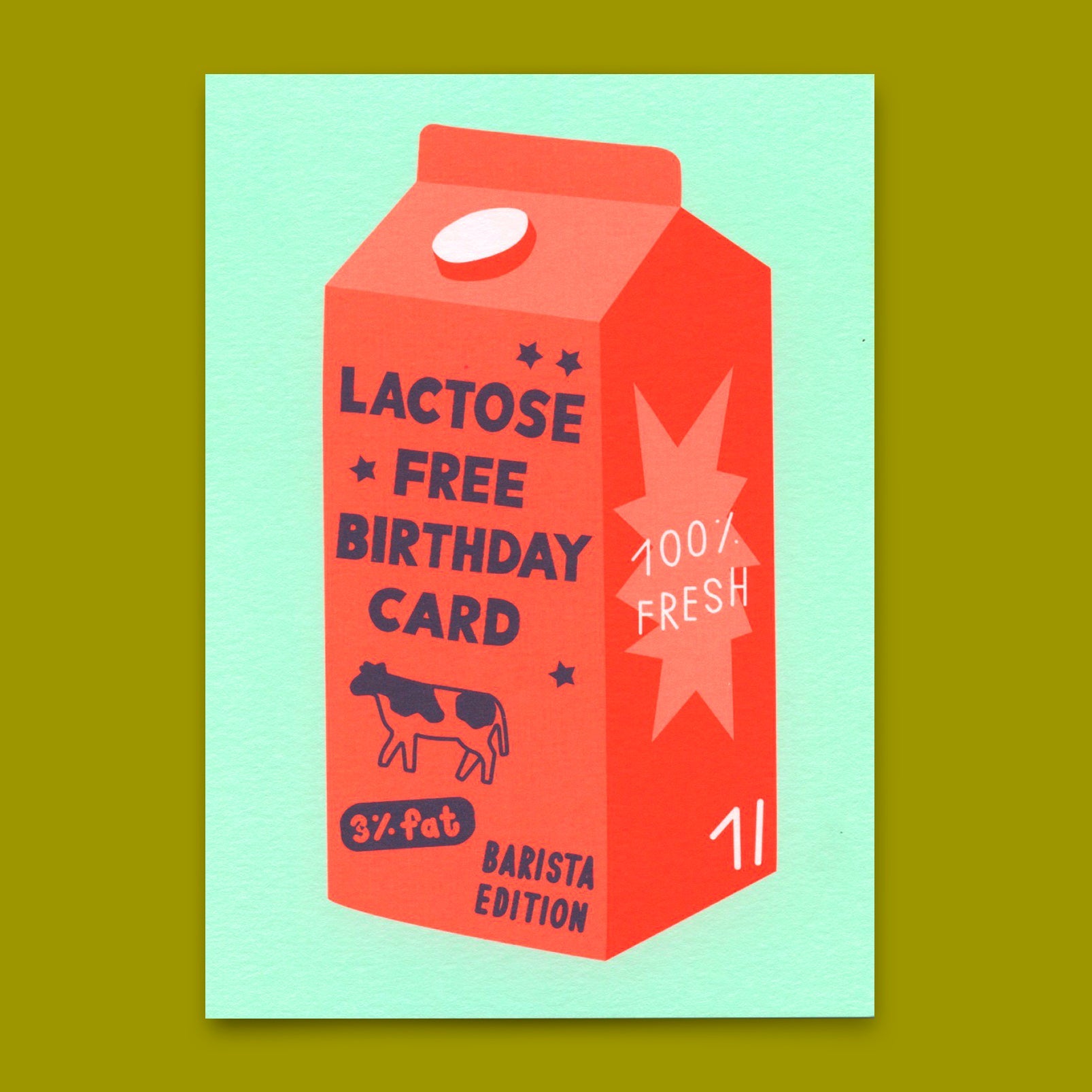 Postkarte "Lactose free birthday card" | Lustige Karte zum Geburtstag