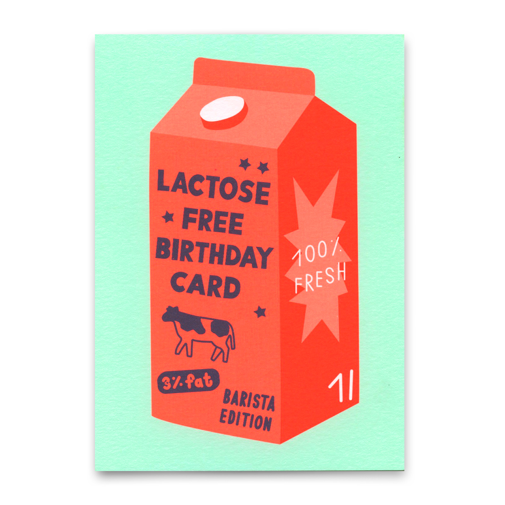 Postkarte "Lactose free birthday card" | Lustige Karte zum Geburtstag