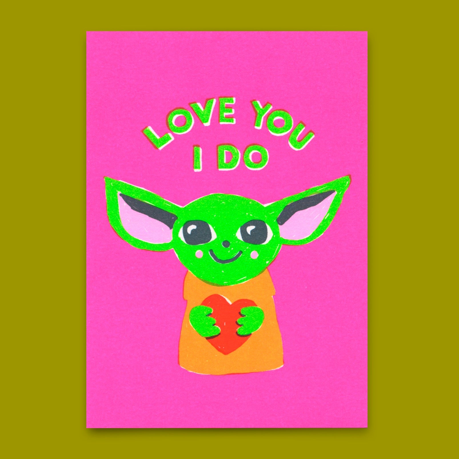 Postkarte "Love you I do" | Lustige Karte mit Spruch für Verliebte