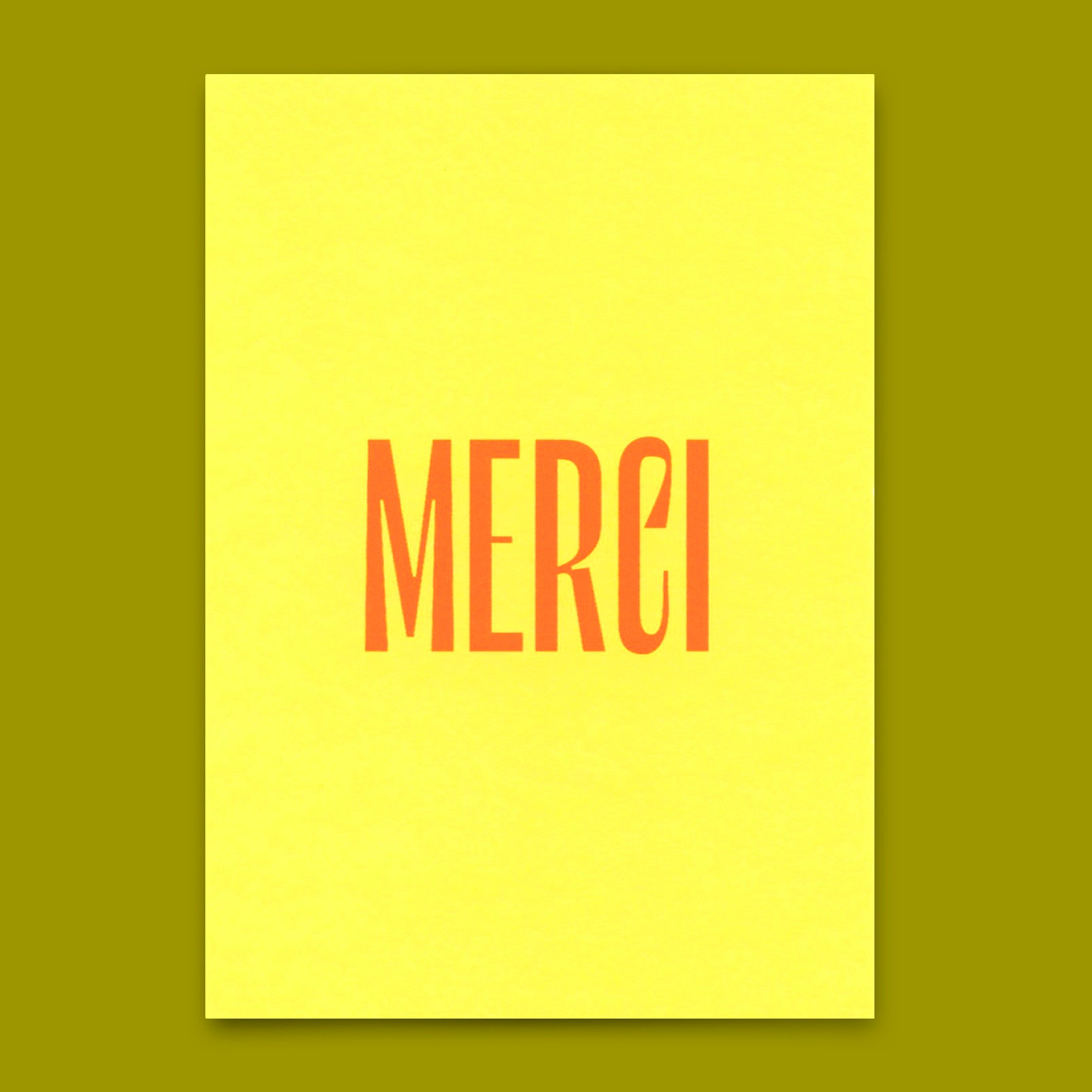 Postkarte "Merci Gelb" | Schöne Karte zum Dankesagen