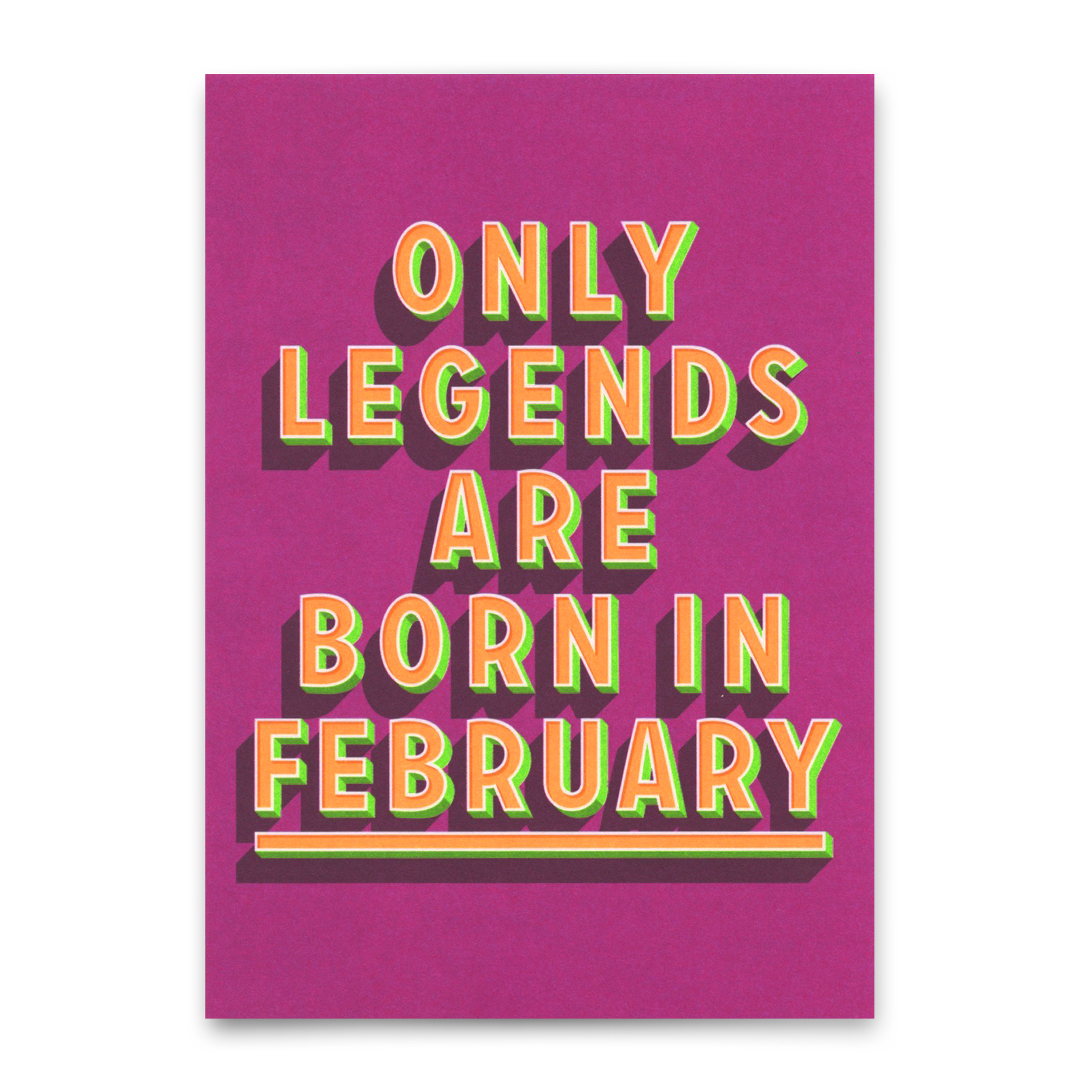Postkarte "Legends February" | Coole Karte mit Spruch zum Geburtstag