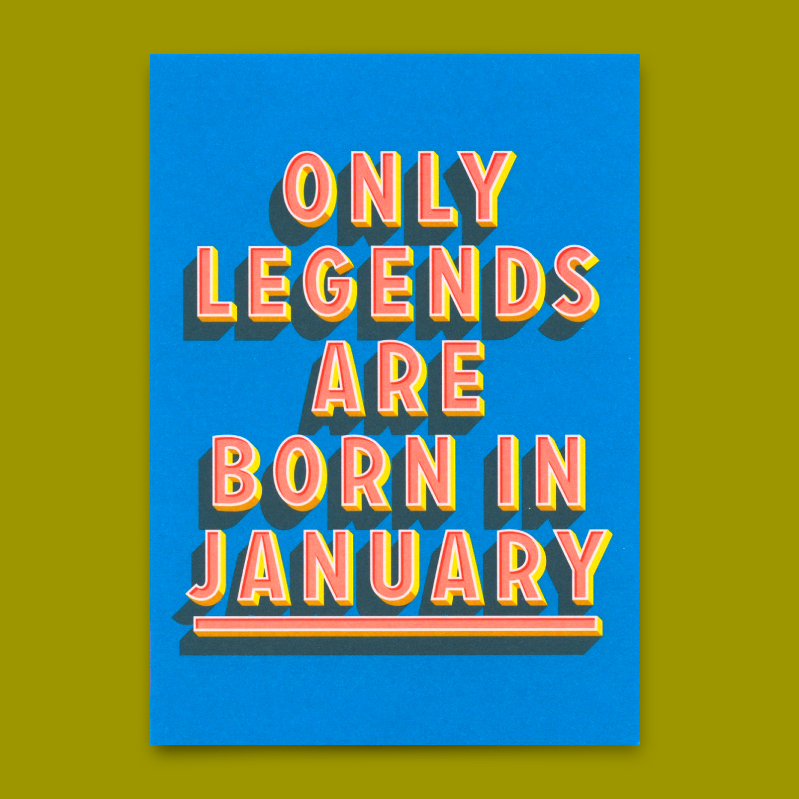 Postkarte "Legends January" | Coole Karte mit Spruch zum Geburtstag