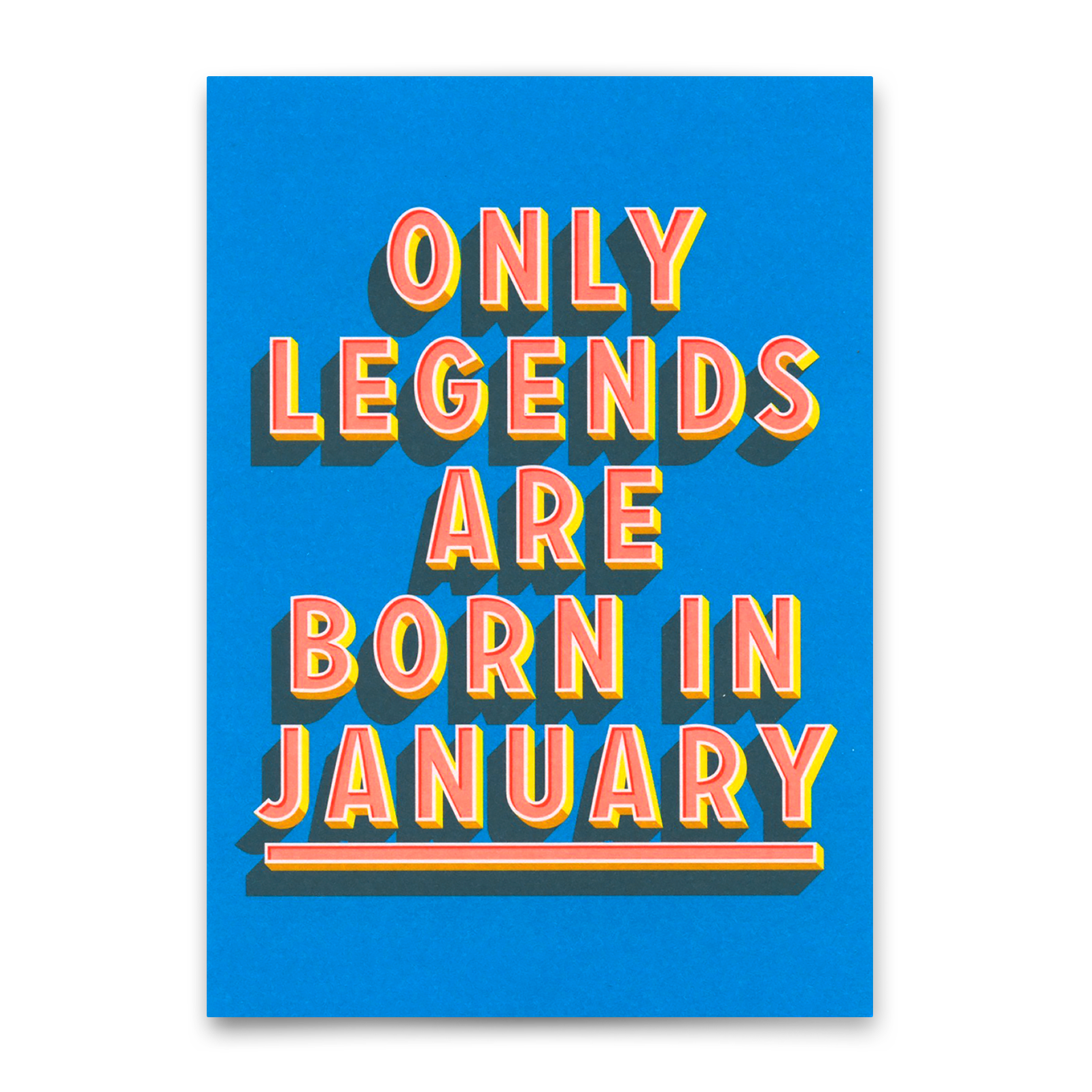 Postkarte "Legends January" | Coole Karte mit Spruch zum Geburtstag