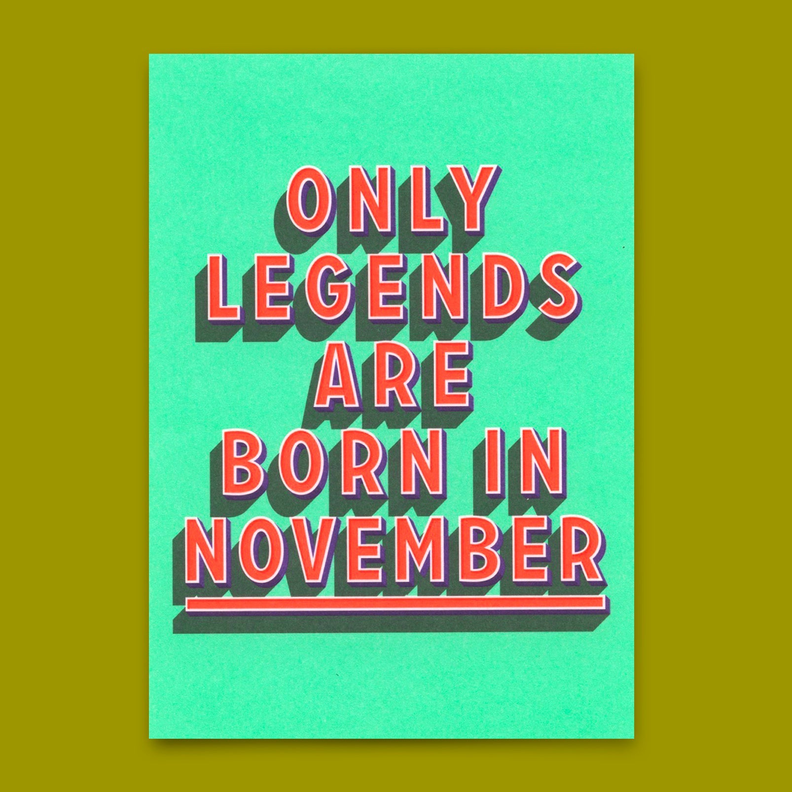 Postkarte "Legends November" | Coole Karte mit Spruch zum Geburtstag