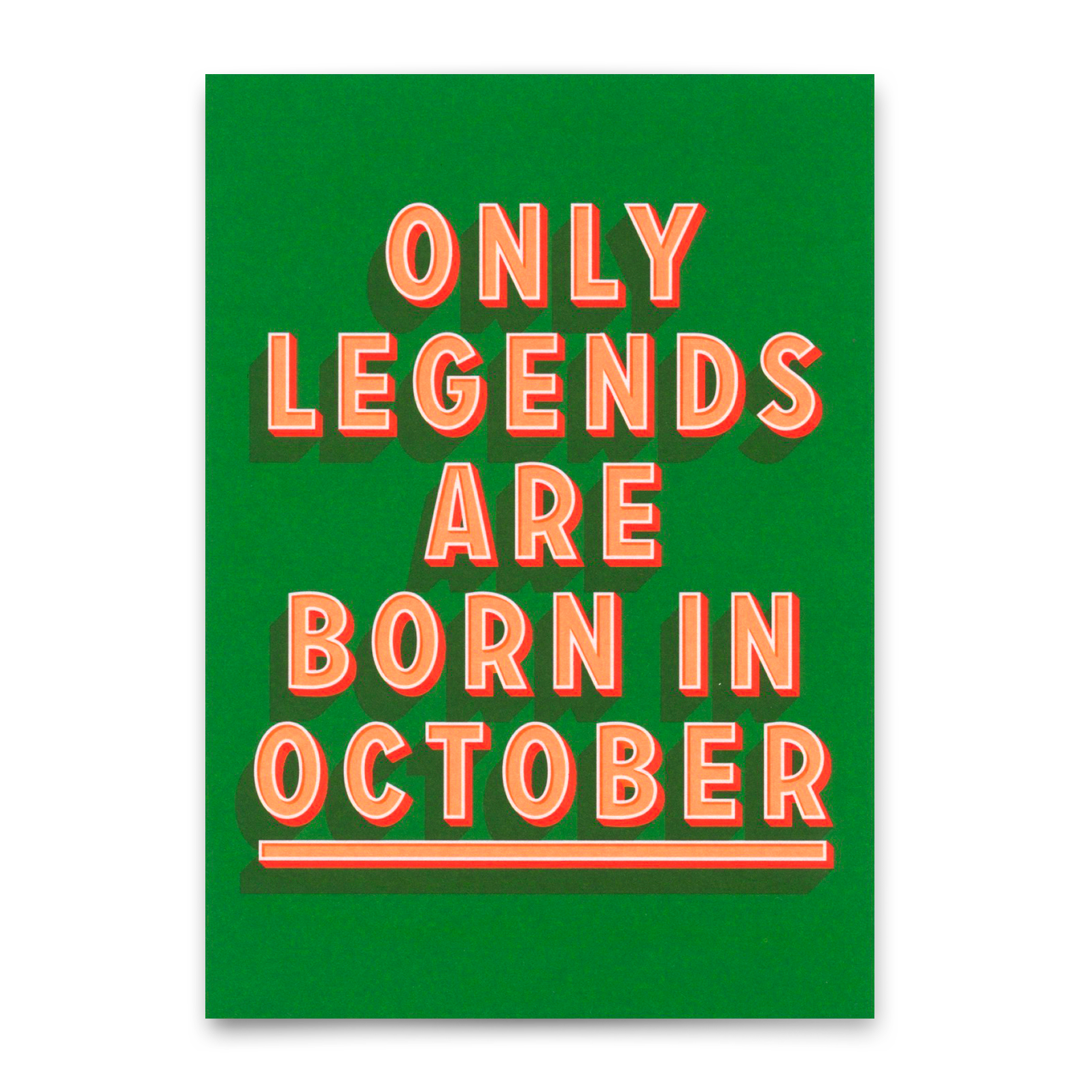Postkarte "Legends October" | Coole Karte mit Spruch zum Geburtstag